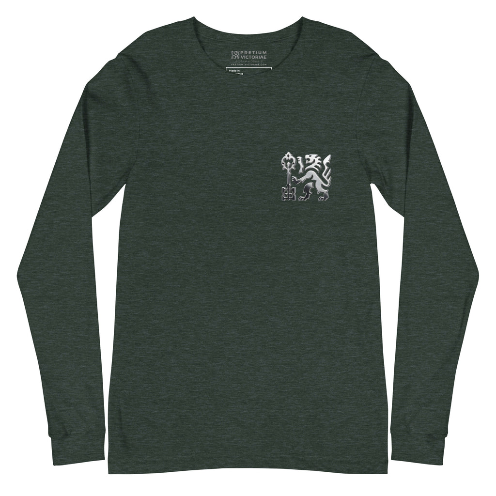 Buy Now Online Pretium Victoriae Chromium Lion Tshirt The Price of Victory Staple Unisex Long Sleeve Tee Inspirational Stoic Quote Motivational - PRETIUM VICTORIAE© - https://pretium-victoriae.com