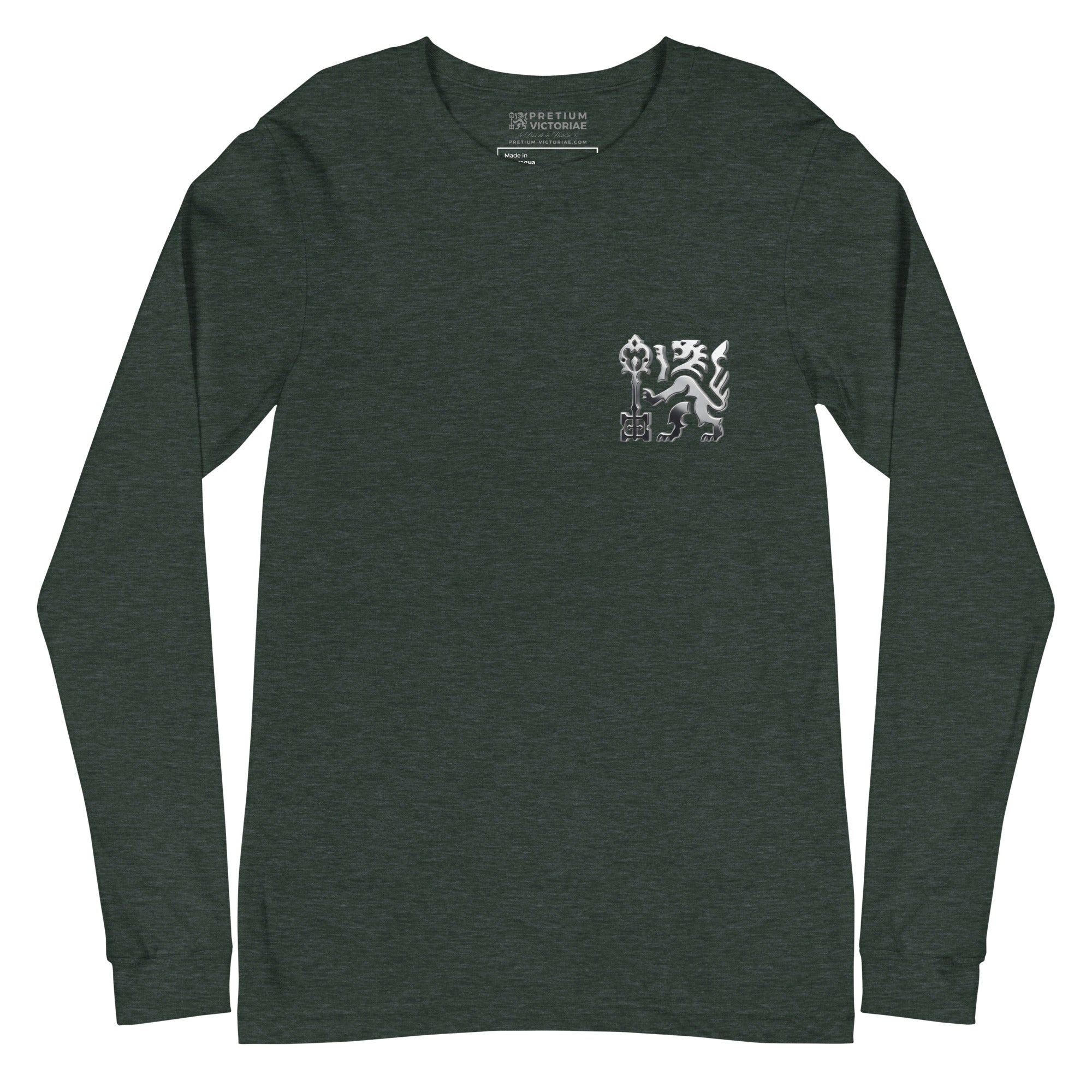 Buy Now Online Pretium Victoriae Chromium Lion Tshirt The Price of Victory Staple Unisex Long Sleeve Tee Inspirational Stoic Quote Motivational - PRETIUM VICTORIAE© - https://pretium-victoriae.com