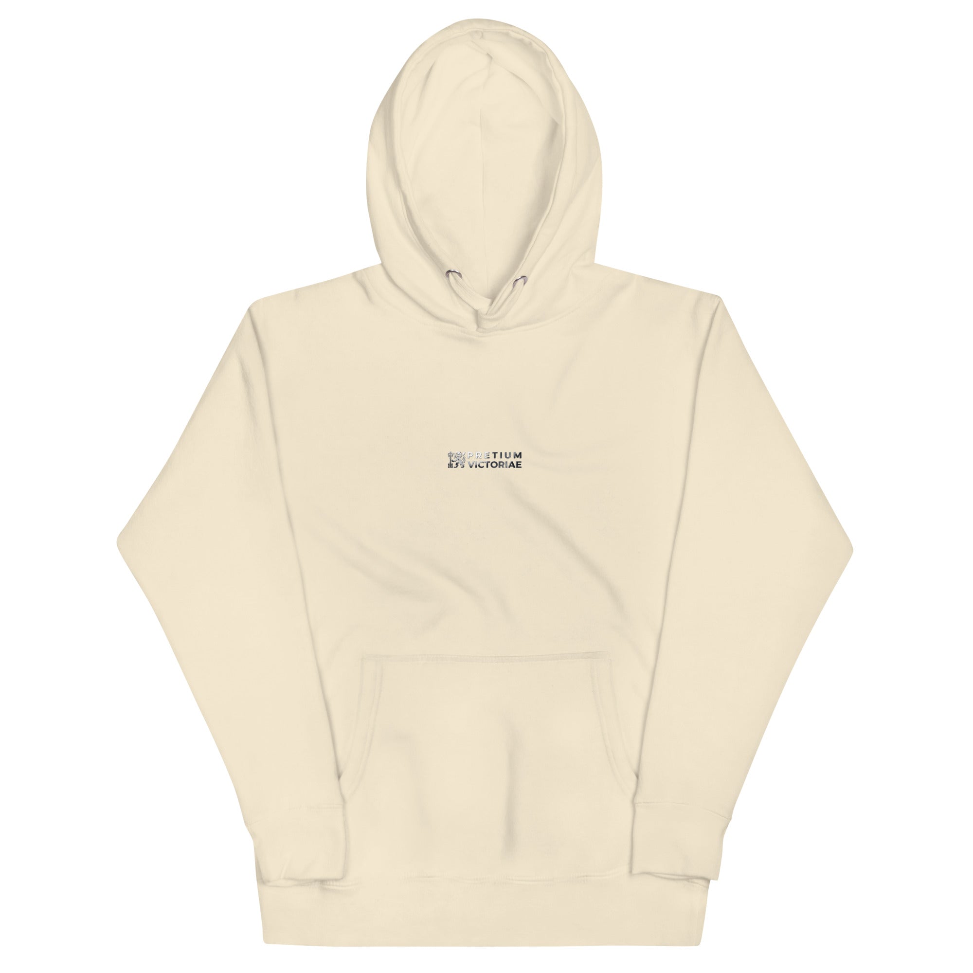 Buy Now Online Pretium Victoriae The Price of Victory Staple Unisex Hoodie Chromium Logo Inspirational Stoic Quote Motivational - PRETIUM VICTORIAE© - https://pretium-victoriae.com