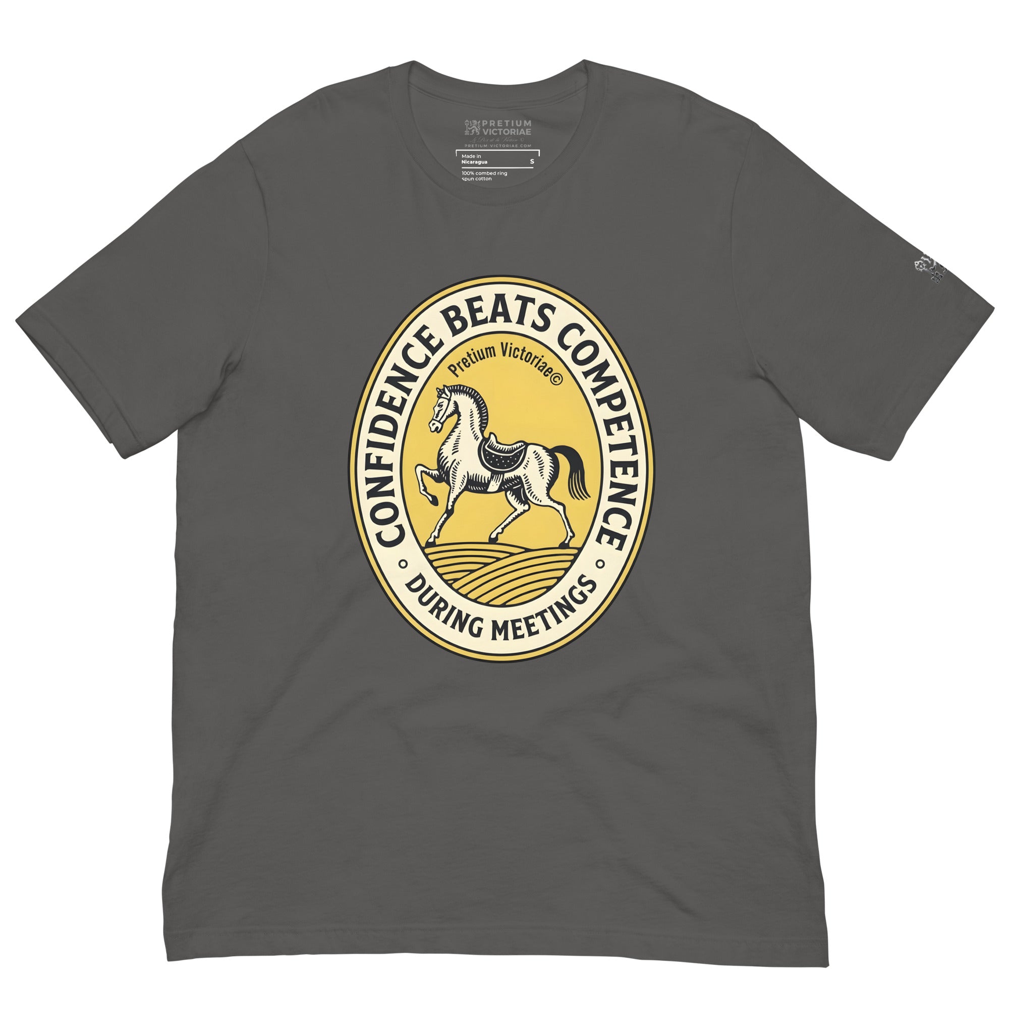 Buy Now Online Confidence Beats Competence During Meetings Machiavelli Unisex T-shirt Inspirational Stoic Quote Motivational Philosophy - PRETIUM VICTORIAE© - https://pretium-victoriae.com
