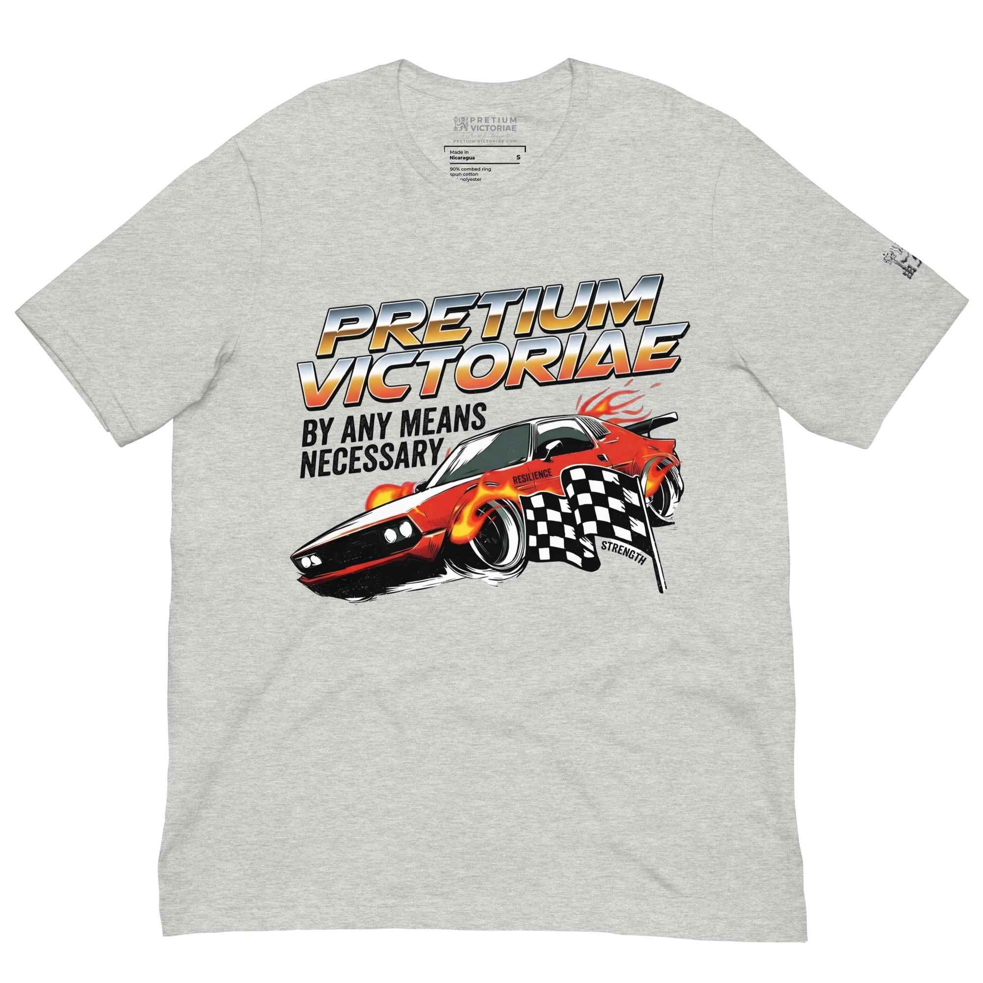 Buy Now Online PRETIUM VICTORIAE Racing and Winning By Any Means Necessary Machiavelli Unisex T-shirt Inspirational Stoicism Quote Motivational - PRETIUM VICTORIAE© - https://pretium-victoriae.com