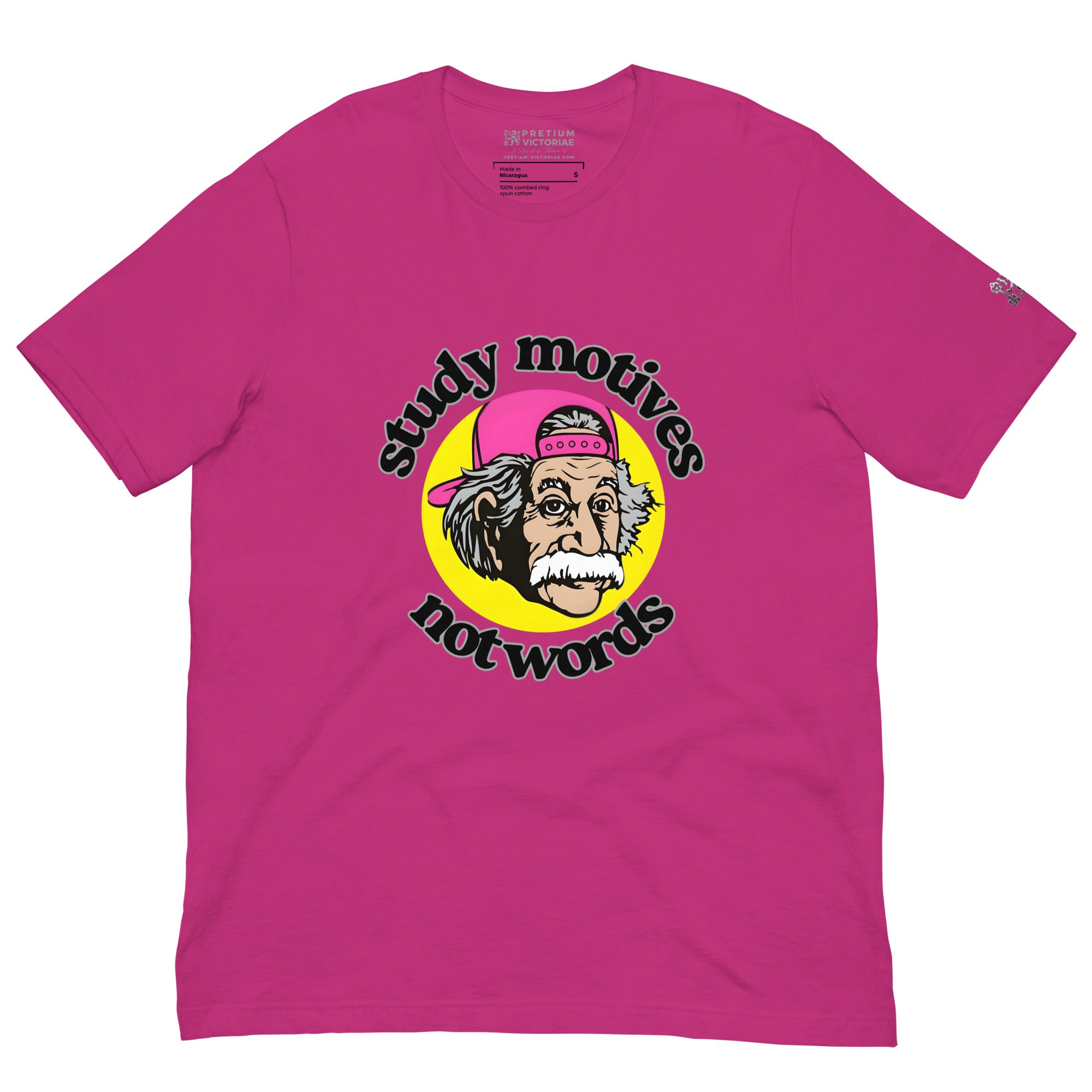 Buy Now Online Pretium Victoriae Study Motives Not Words Albert Einstein Machiavelli Unisex T-shirt Inspirational Stoic Quote Motivational - PRETIUM VICTORIAE© - https://pretium-victoriae.com