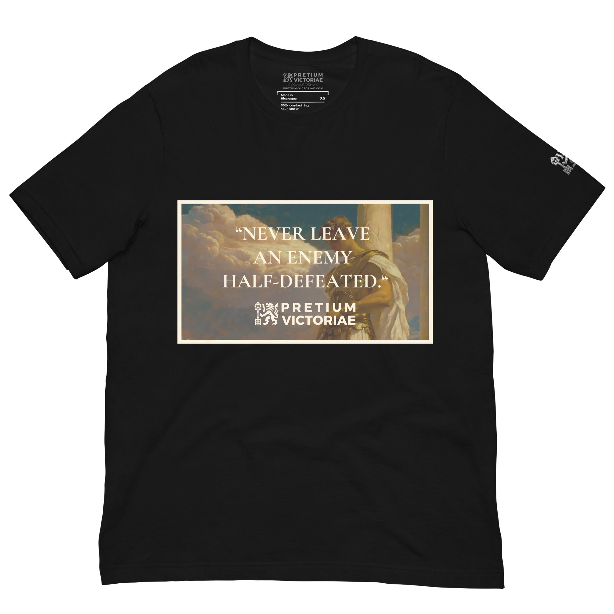 Buy Now Online PRETIUM VICTORIAE Never Leave an Ennemy Half-Defeated Machiavelli Unisex T-shirt Inspirational Stoicism Quote Motivational - PRETIUM VICTORIAE© - https://pretium-victoriae.com
