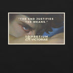 Buy Now Online PRETIUM VICTORIAE The End Justifies the Means Machiavelli Unisex T-shirt Inspirational Stoicism Quote Motivational - PRETIUM VICTORIAE© - https://pretium-victoriae.com