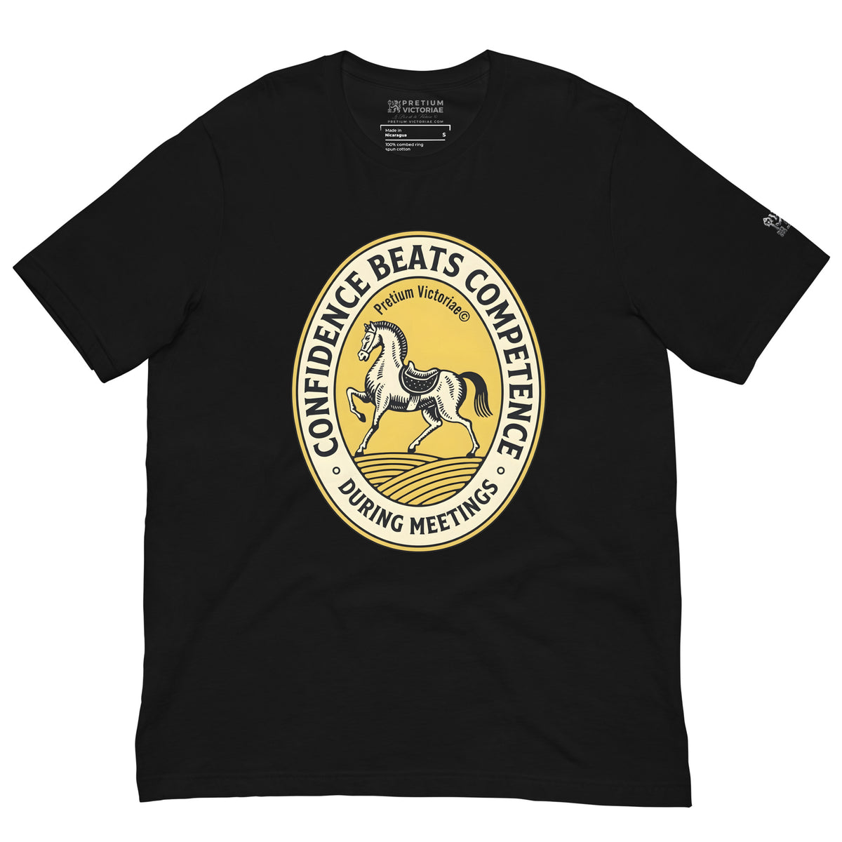 Buy Now Online Confidence Beats Competence During Meetings Machiavelli Unisex T-shirt Inspirational Stoic Quote Motivational Philosophy - PRETIUM VICTORIAE© - https://pretium-victoriae.com