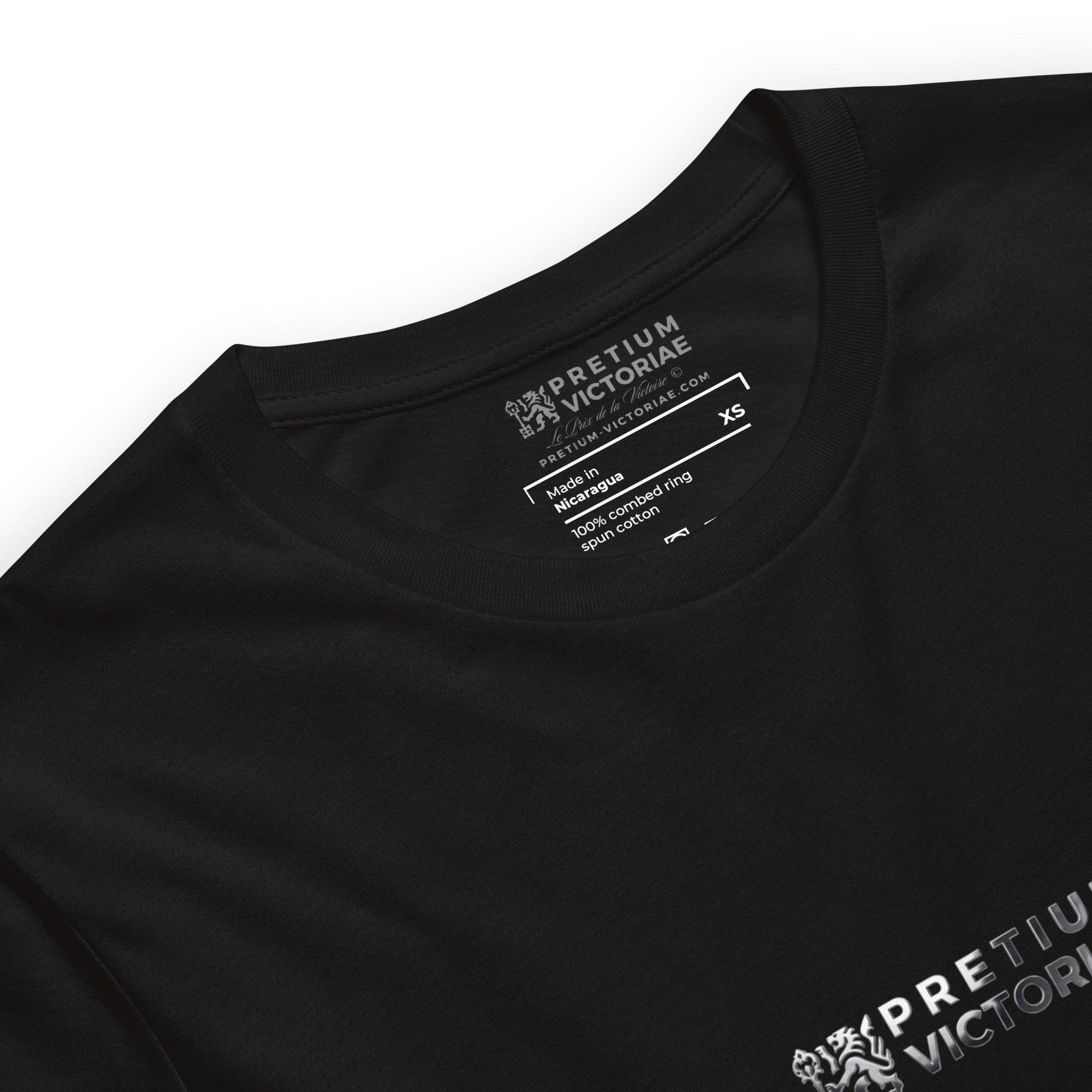 Buy Now Online Pretium Victoriae “The Price of Victory” Staple Chromium Logo Unisex T-Shirt Inspirational Stoic Quote Motivational - PRETIUM VICTORIAE© - https://pretium-victoriae.com