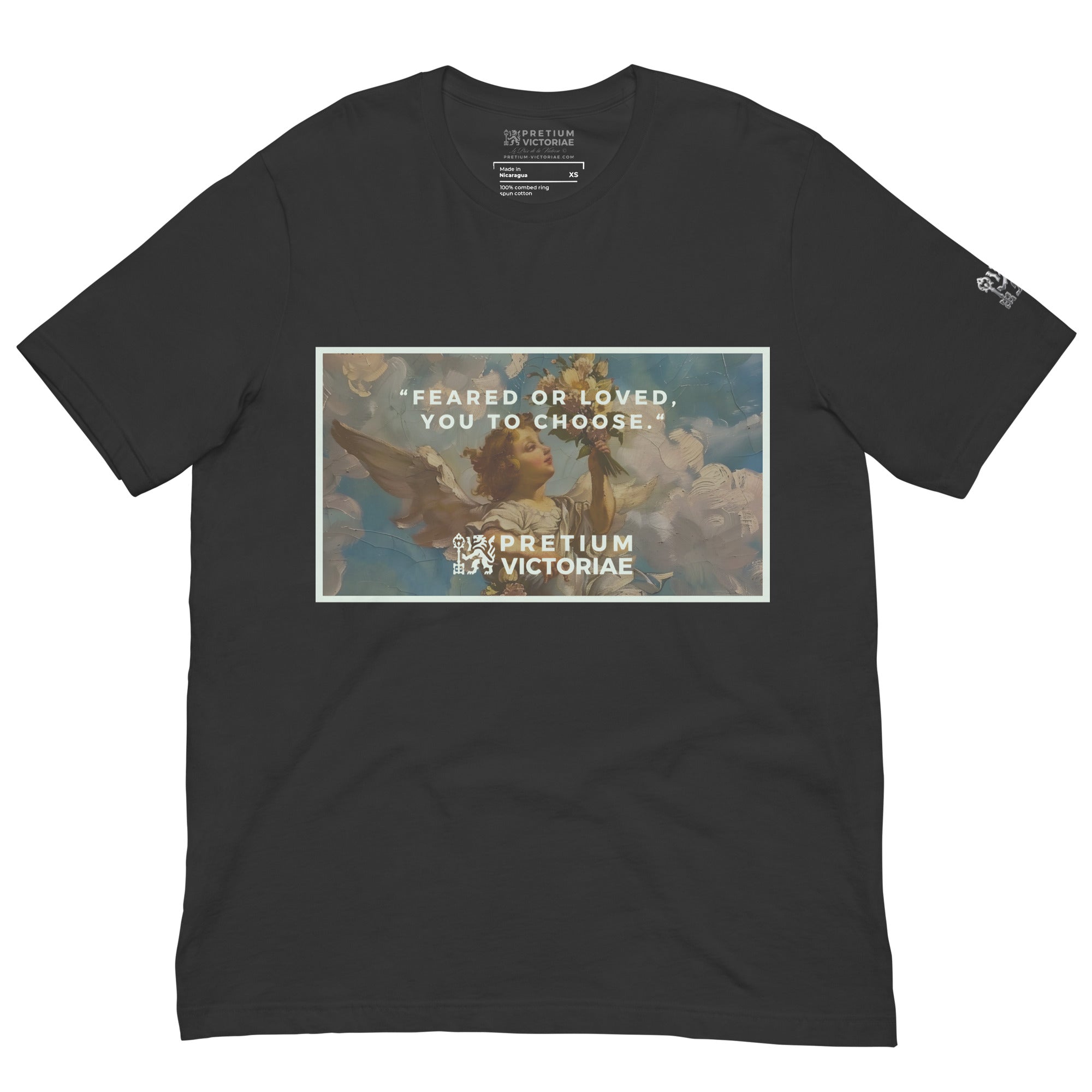 Buy Now Online PRETIUM VICTORIAE Feared Or Loved You To Choose Machiavelli Unisex T-shirt Inspirational Stoicism Quote Motivational - PRETIUM VICTORIAE© - https://pretium-victoriae.com