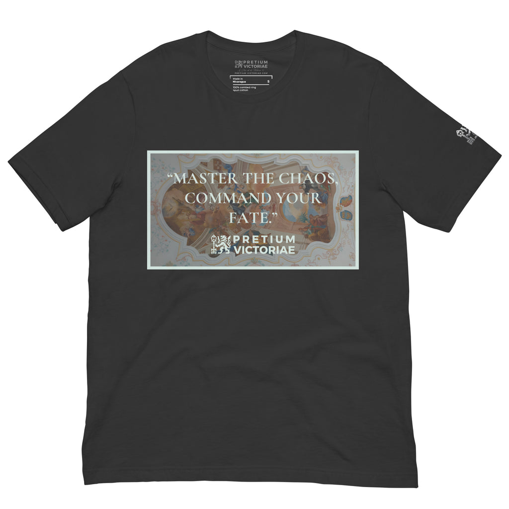 Buy Now Online PRETIUM VICTORIAE Master the Chaos Command Your Fate Machiavelli Unisex T-shirt Inspirational Stoicism Quote Motivational - PRETIUM VICTORIAE© - https://pretium-victoriae.com