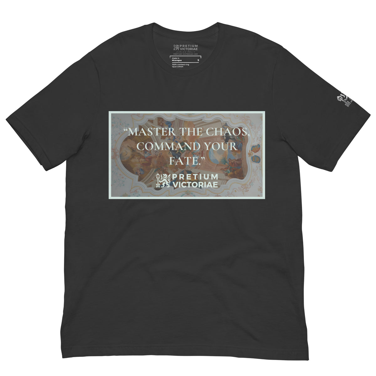 Buy Now Online PRETIUM VICTORIAE Master the Chaos Command Your Fate Machiavelli Unisex T-shirt Inspirational Stoicism Quote Motivational - PRETIUM VICTORIAE© - https://pretium-victoriae.com