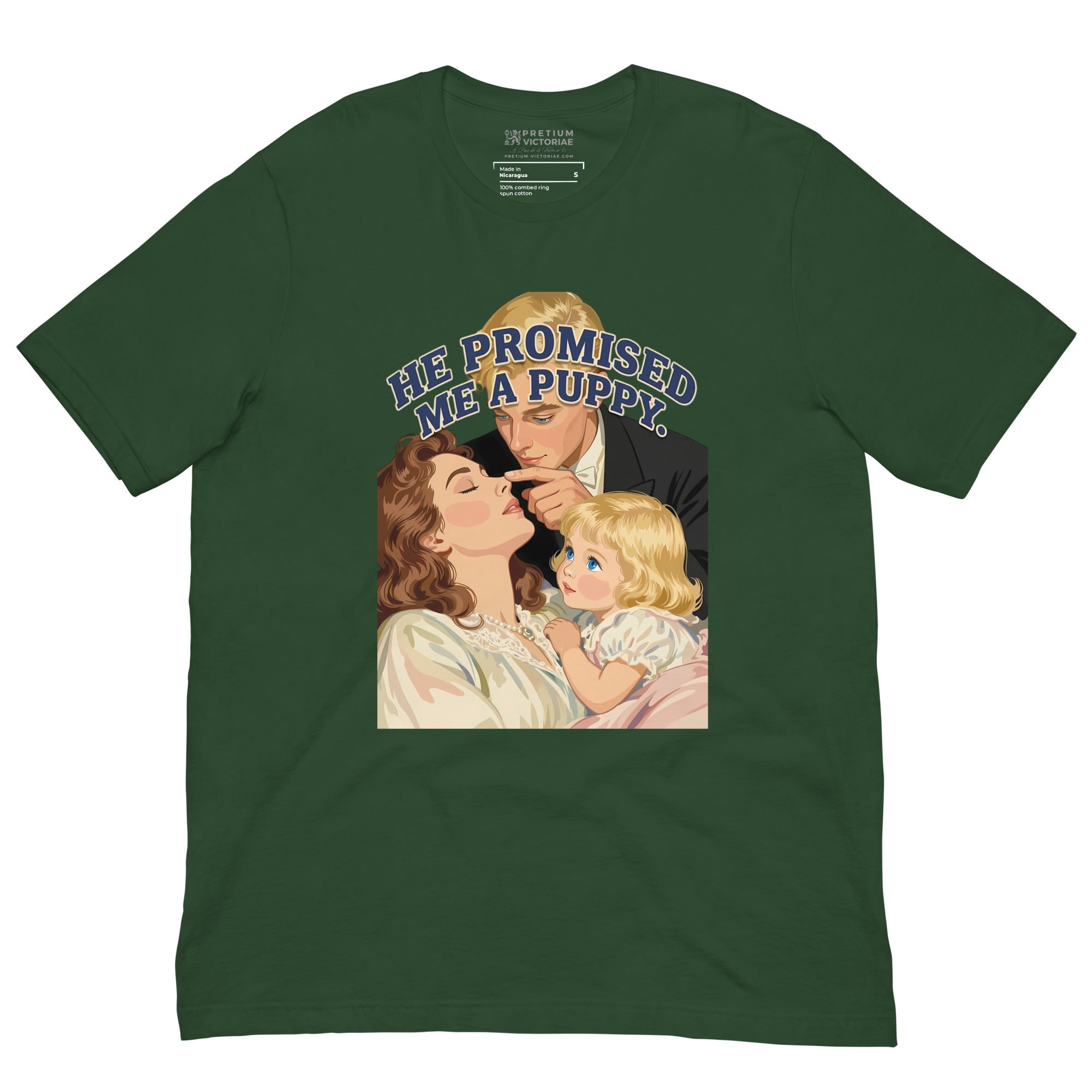 Buy Now Online He Promised Me a Puppy Funny Dad & Daughter T-Shirt – Matching Family Shirt for Fathers - PRETIUM VICTORIAE© - https://pretium-victoriae.com