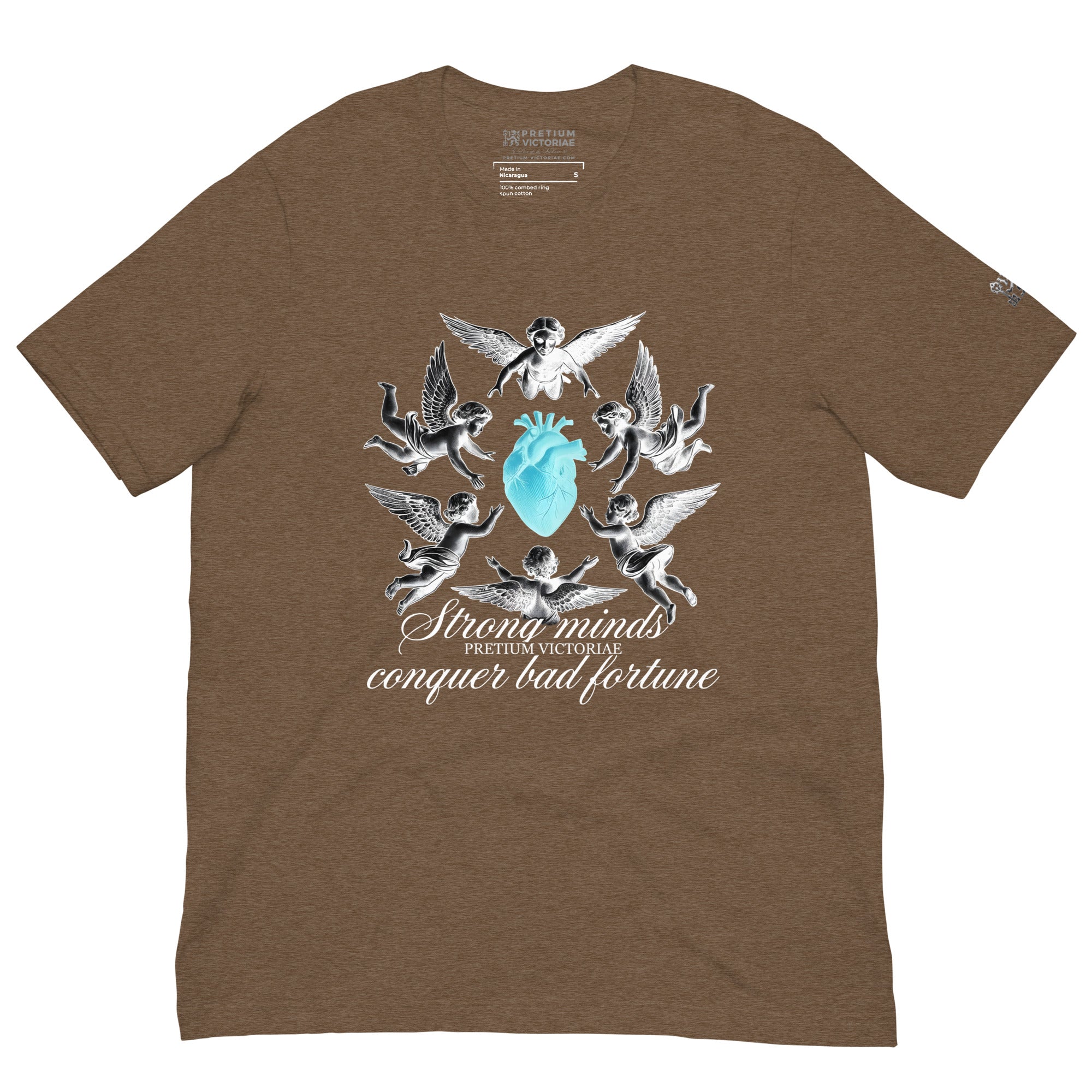 Buy Now Online Strong Minds Conquer Bad Fortune Angels Machiavelli Unisex T-shirt Inspirational Stoic Quote Motivational Philosophy - PRETIUM VICTORIAE© - https://pretium-victoriae.com