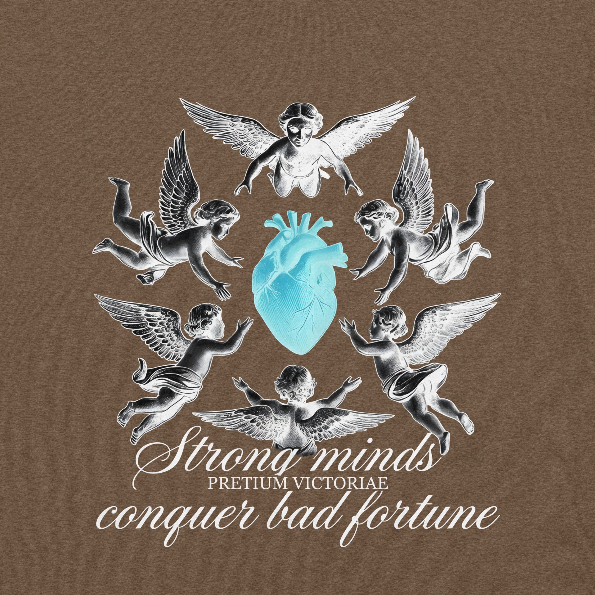 Buy Now Online Strong Minds Conquer Bad Fortune Angels Machiavelli Unisex T-shirt Inspirational Stoic Quote Motivational Philosophy - PRETIUM VICTORIAE© - https://pretium-victoriae.com