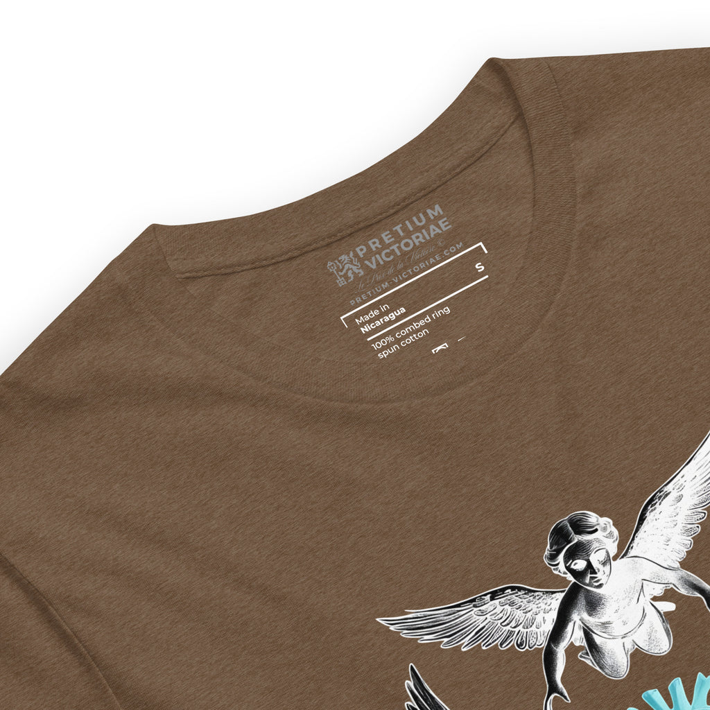 Buy Now Online Strong Minds Conquer Bad Fortune Angels Machiavelli Unisex T-shirt Inspirational Stoic Quote Motivational Philosophy - PRETIUM VICTORIAE© - https://pretium-victoriae.com