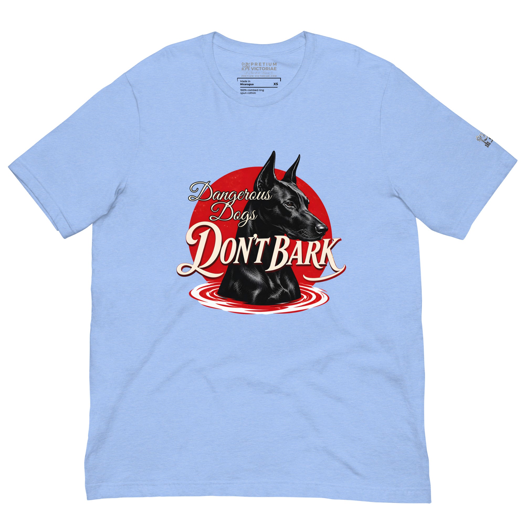 Buy Now Online Dangerous Dogs Don't Bark Black Doberman Machiavelli Unisex T-shirt Inspirational Stoic Quote Motivational Philosophy - PRETIUM VICTORIAE© - https://pretium-victoriae.com