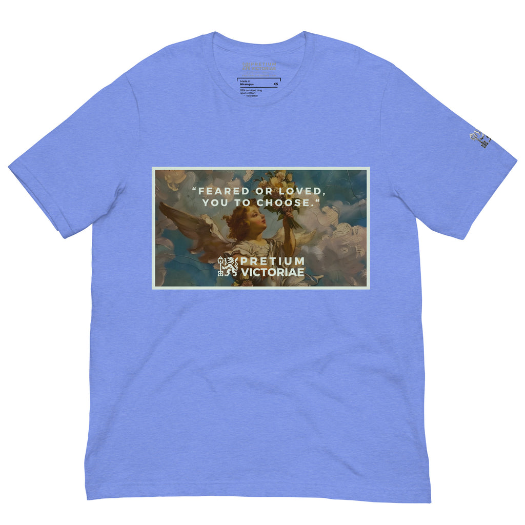 Buy Now Online PRETIUM VICTORIAE Feared Or Loved You To Choose Machiavelli Unisex T-shirt Inspirational Stoicism Quote Motivational - PRETIUM VICTORIAE© - https://pretium-victoriae.com