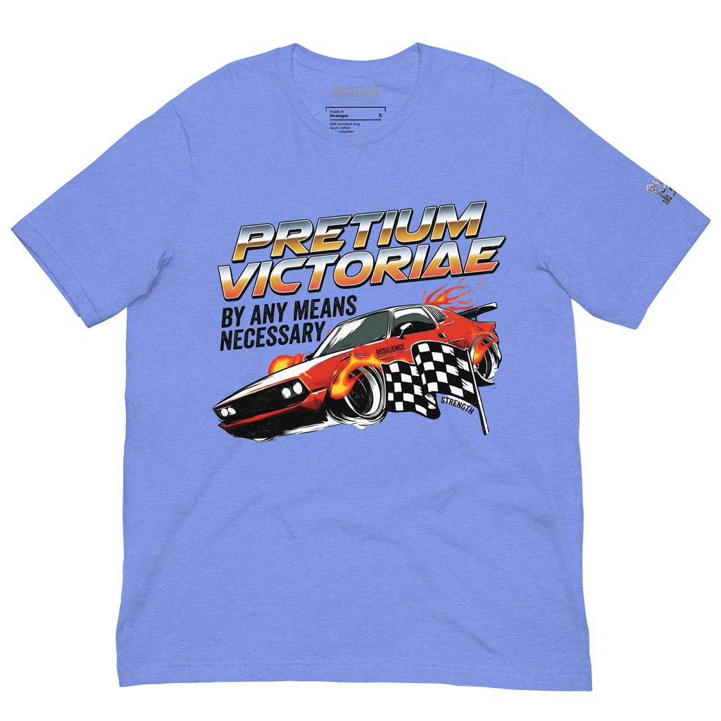 Buy Now Online PRETIUM VICTORIAE Racing and Winning By Any Means Necessary Machiavelli Unisex T-shirt Inspirational Stoicism Quote Motivational - PRETIUM VICTORIAE© - https://pretium-victoriae.com