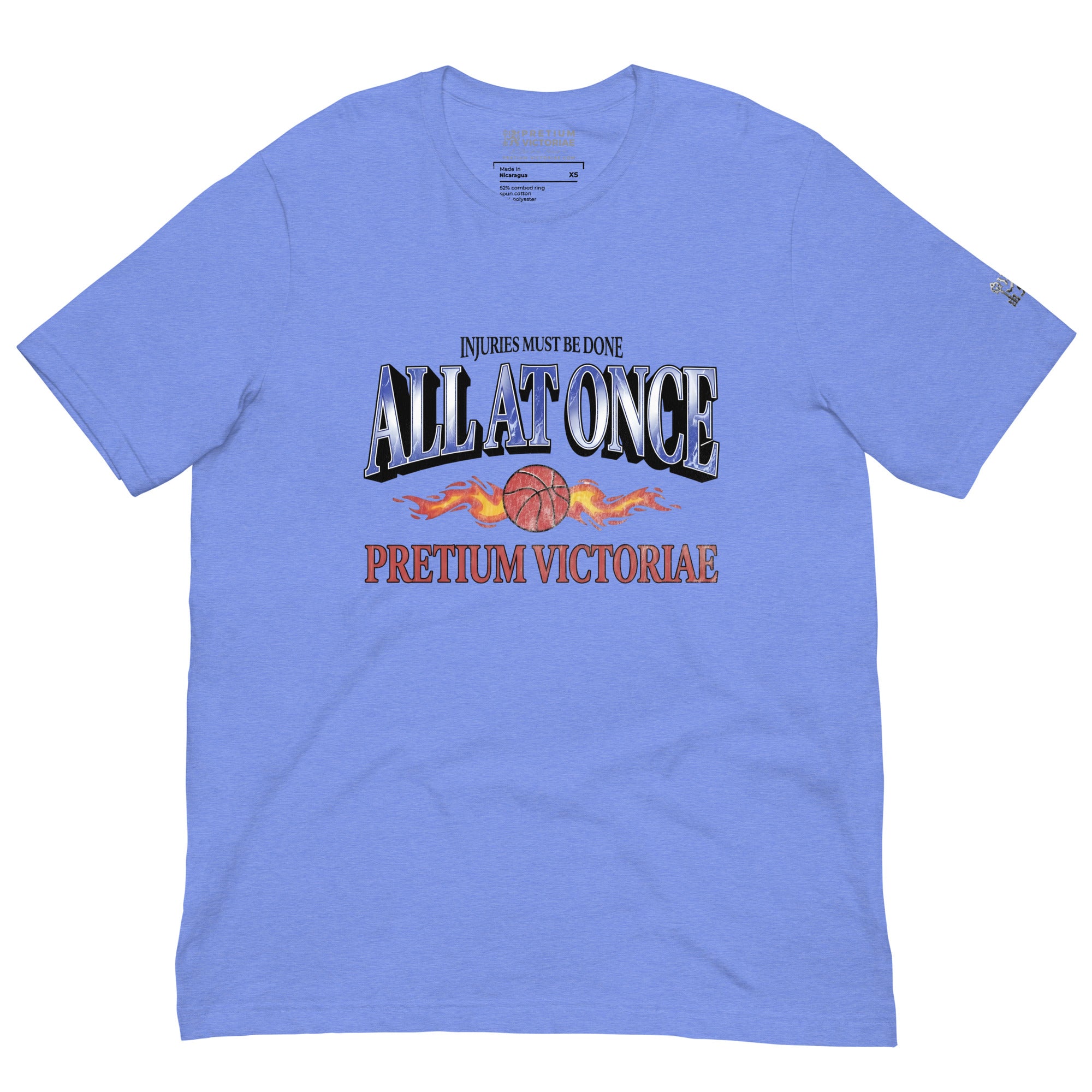 Buy Now Online PRETIUM VICTORIAE™ Injuries Must Be Done All At Once Machiavelli Unisex Basket T-shirt Inspirational Stoic Quote Motivational - PRETIUM VICTORIAE© - https://pretium-victoriae.com