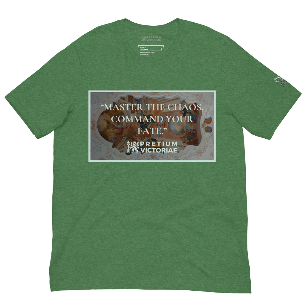 Buy Now Online PRETIUM VICTORIAE Master the Chaos Command Your Fate Machiavelli Unisex T-shirt Inspirational Stoicism Quote Motivational - PRETIUM VICTORIAE© - https://pretium-victoriae.com
