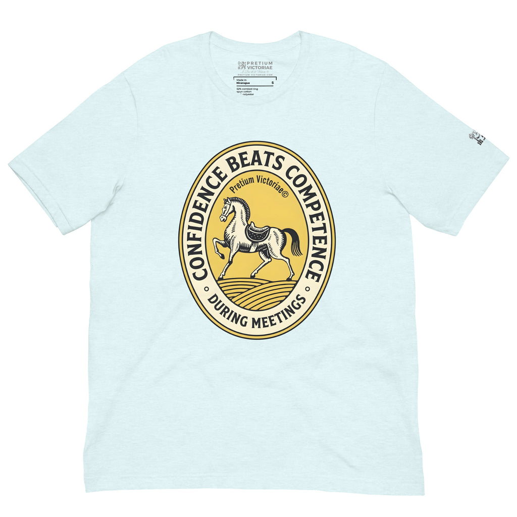 Buy Now Online Confidence Beats Competence During Meetings Machiavelli Unisex T-shirt Inspirational Stoic Quote Motivational Philosophy - PRETIUM VICTORIAE© - https://pretium-victoriae.com
