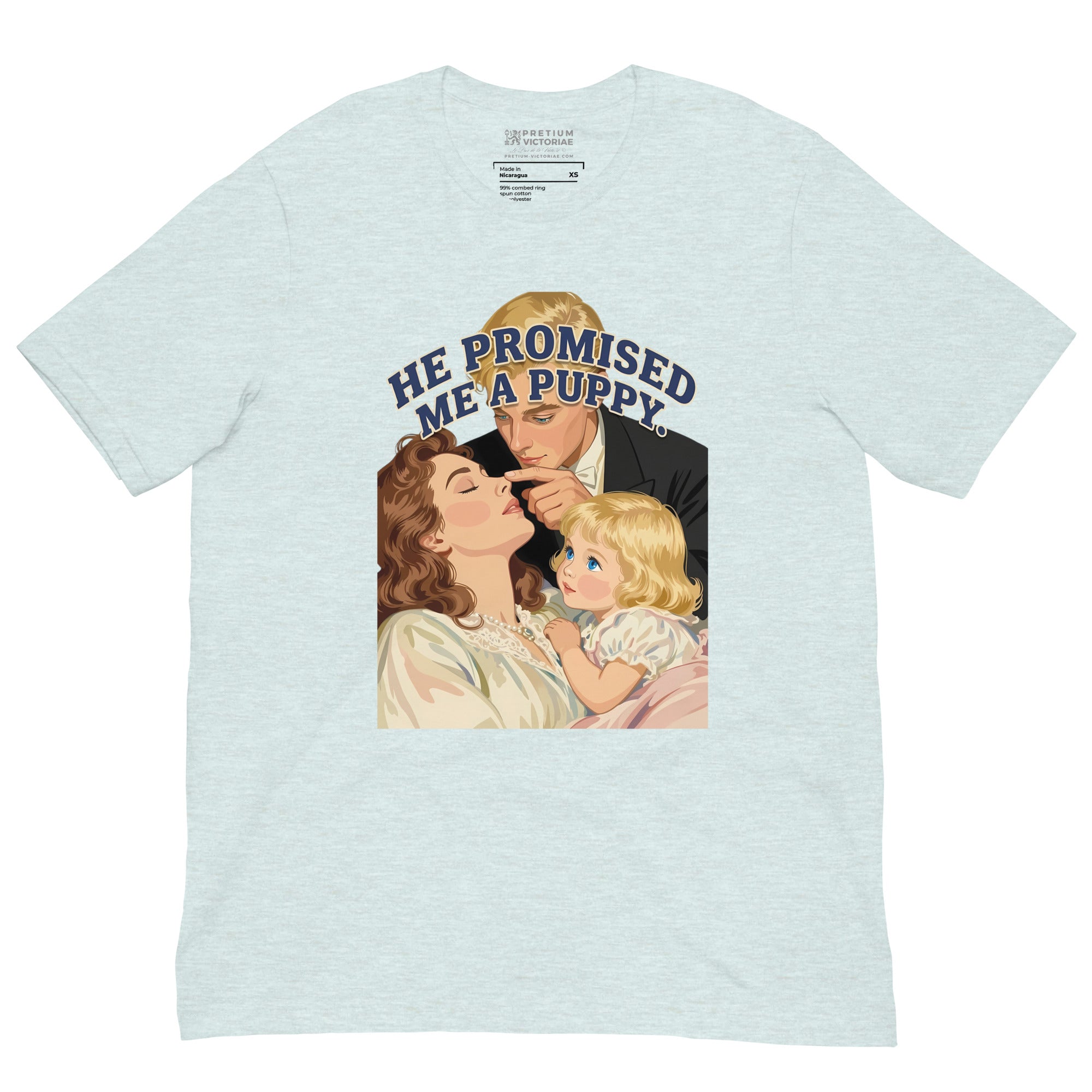Buy Now Online He Promised Me a Puppy Funny Dad & Daughter T-Shirt – Matching Family Shirt for Fathers - PRETIUM VICTORIAE© - https://pretium-victoriae.com