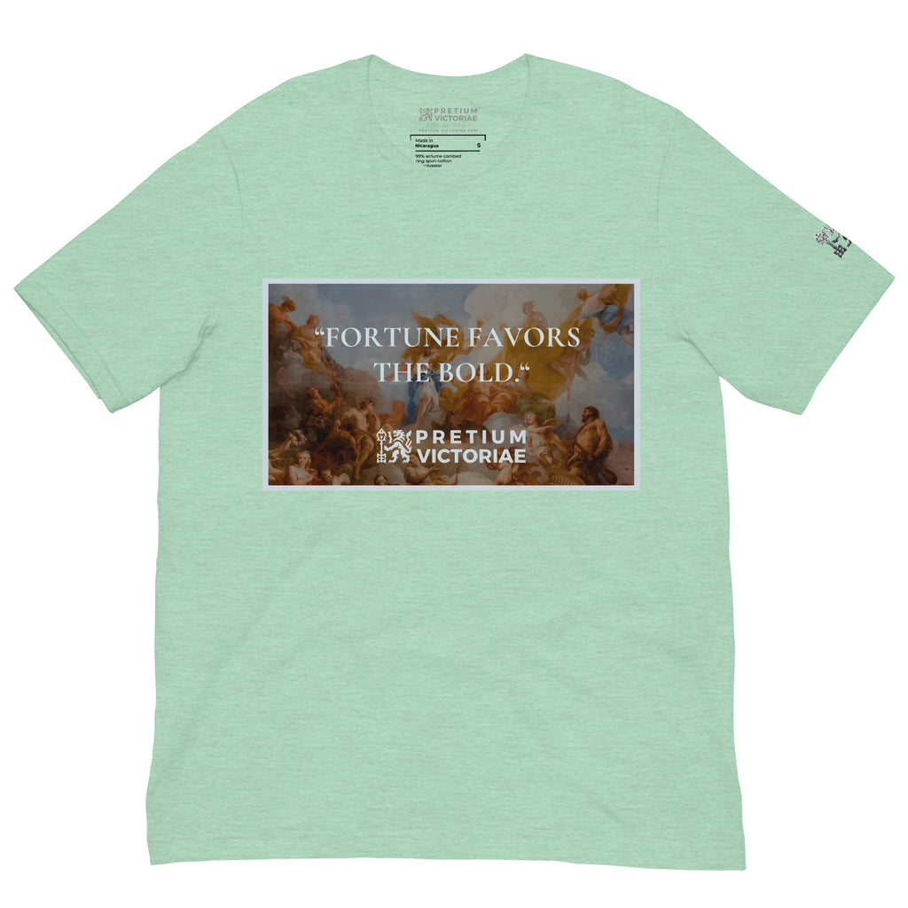 Buy Now Online PRETIUM VICTORIAE Fortune Favors the Bold Machiavelli Unisex T-shirt Inspirational Stoicism Quote Motivational - PRETIUM VICTORIAE© - https://pretium-victoriae.com