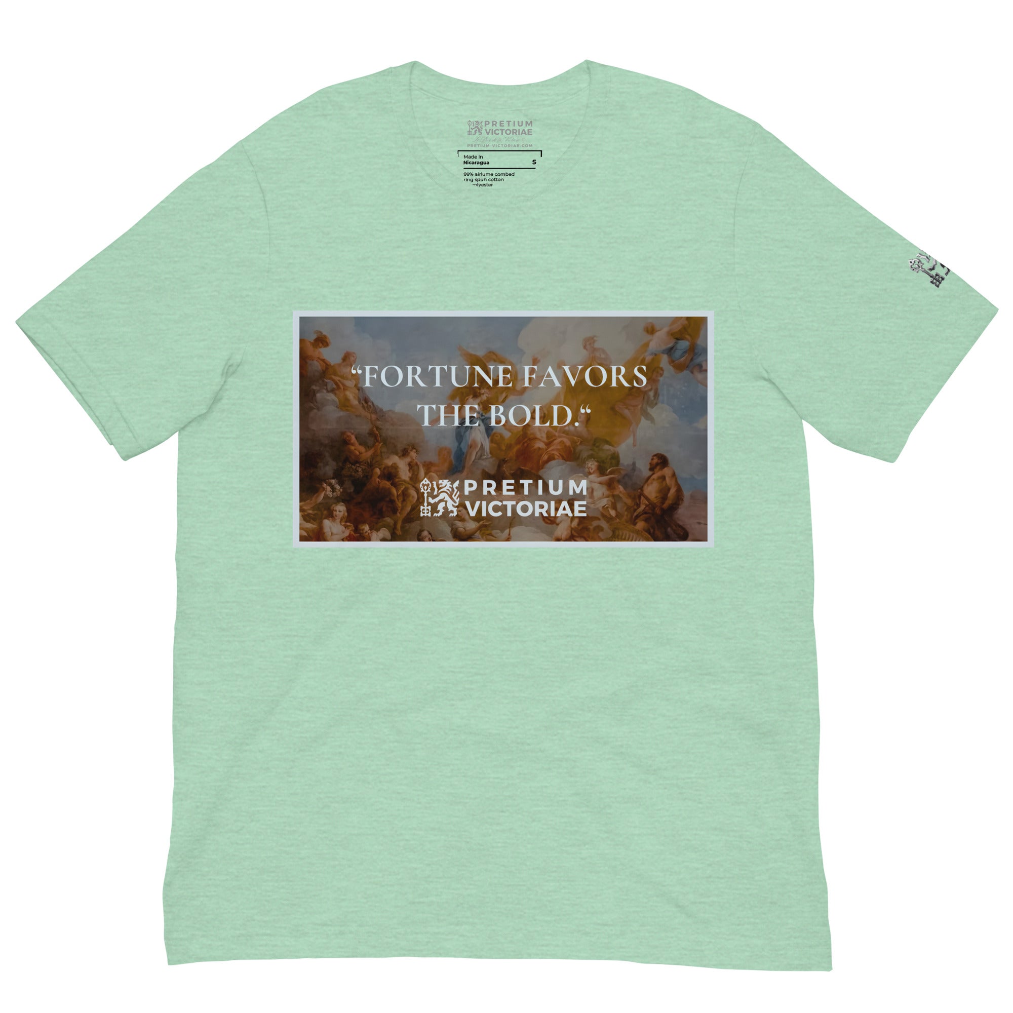 Buy Now Online PRETIUM VICTORIAE Fortune Favors the Bold Machiavelli Unisex T-shirt Inspirational Stoicism Quote Motivational - PRETIUM VICTORIAE© - https://pretium-victoriae.com
