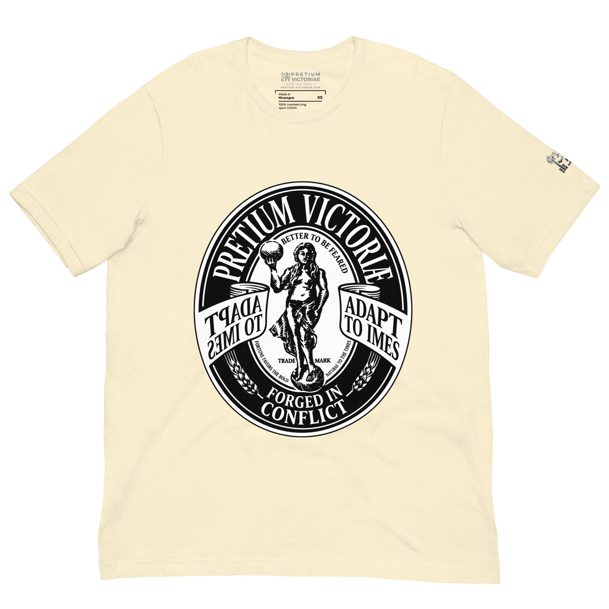 Buy Now Online PRETIUM VICTORIAE Forged In Conflict Better to be Feared Machiavelli Unisex T-shirt Inspirational Stoicism Quote Motivational - PRETIUM VICTORIAE© - https://pretium-victoriae.com