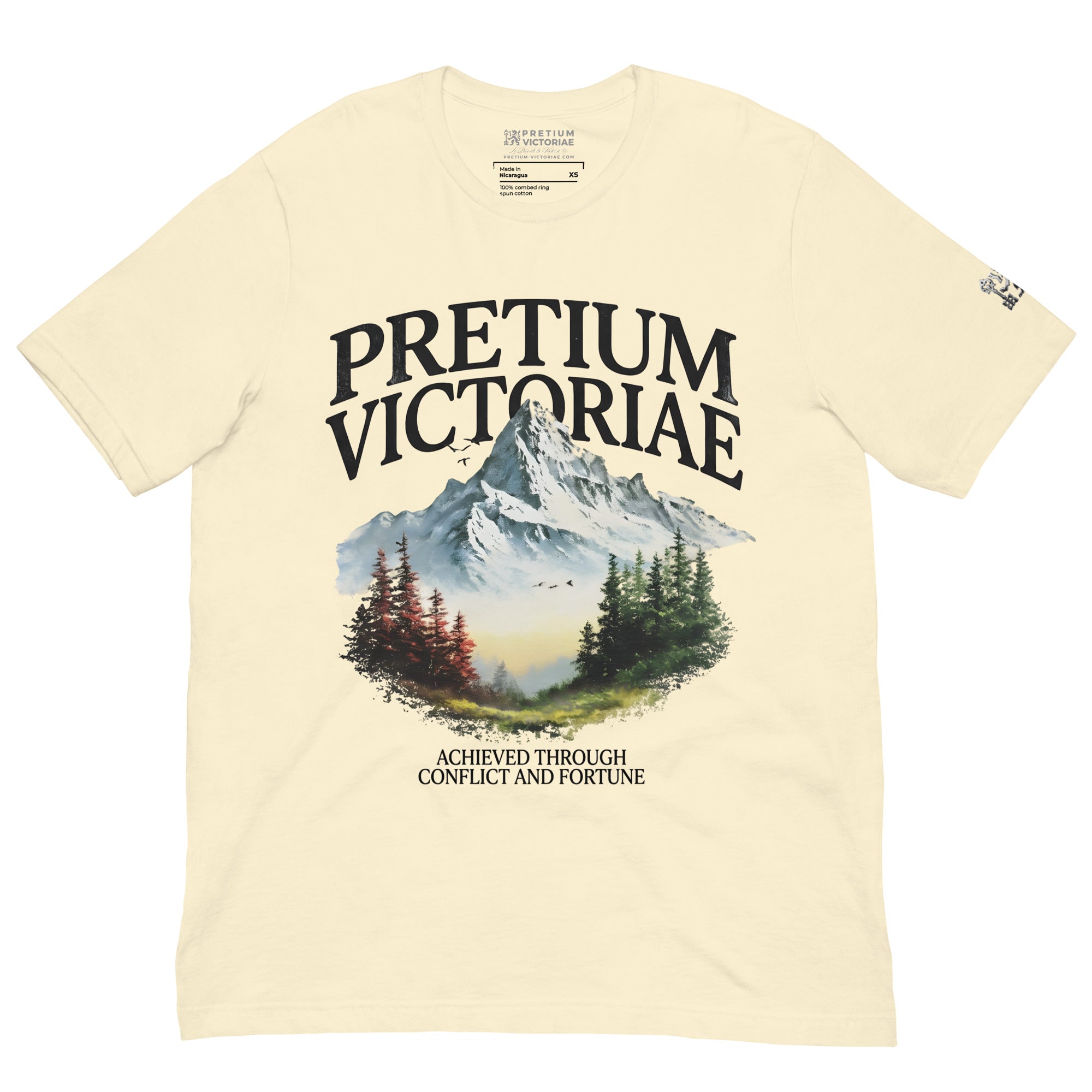 Buy Now Online PRETIUM VICTORIAE Achieved Through Conflict And Fortune Machiavelli Unisex T-shirt Inspirational Stoicism Quote Motivational - PRETIUM VICTORIAE© - https://pretium-victoriae.com