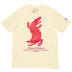 Buy Now Online PRETIUM VICTORIAE Power Through Resilience Red Crocodile Machiavelli Unisex T-shirt Inspirational Stoicism Quote Motivational - PRETIUM VICTORIAE© - https://pretium-victoriae.com