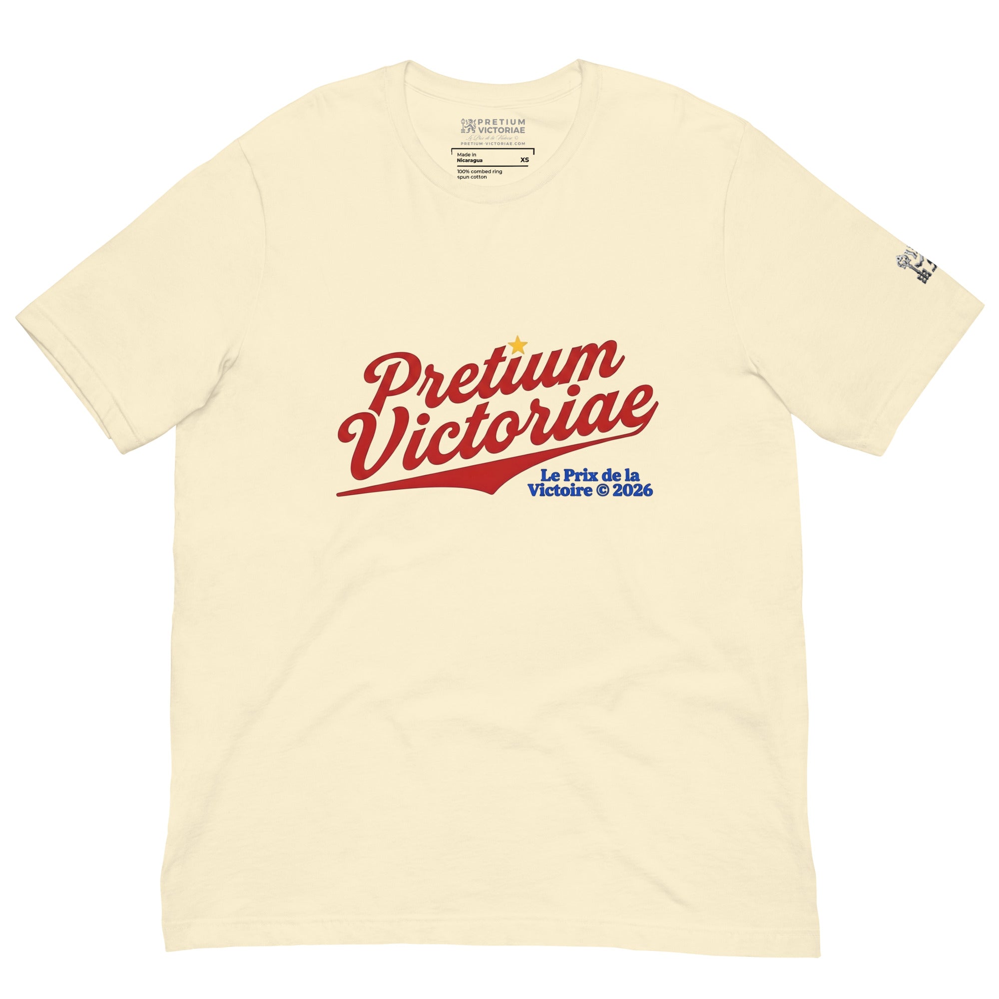 Buy Now Online PRETIUM VICTORIAE Red Swoosh Logo Machiavelli Unisex T-shirt Inspirational Stoicism Quote Motivational - PRETIUM VICTORIAE© - https://pretium-victoriae.com