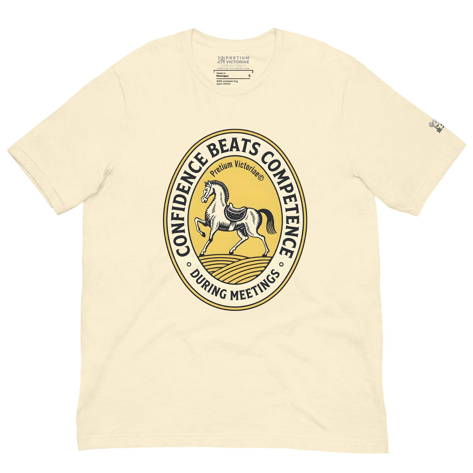 Buy Now Online Confidence Beats Competence During Meetings Machiavelli Unisex T-shirt Inspirational Stoic Quote Motivational Philosophy - PRETIUM VICTORIAE© - https://pretium-victoriae.com