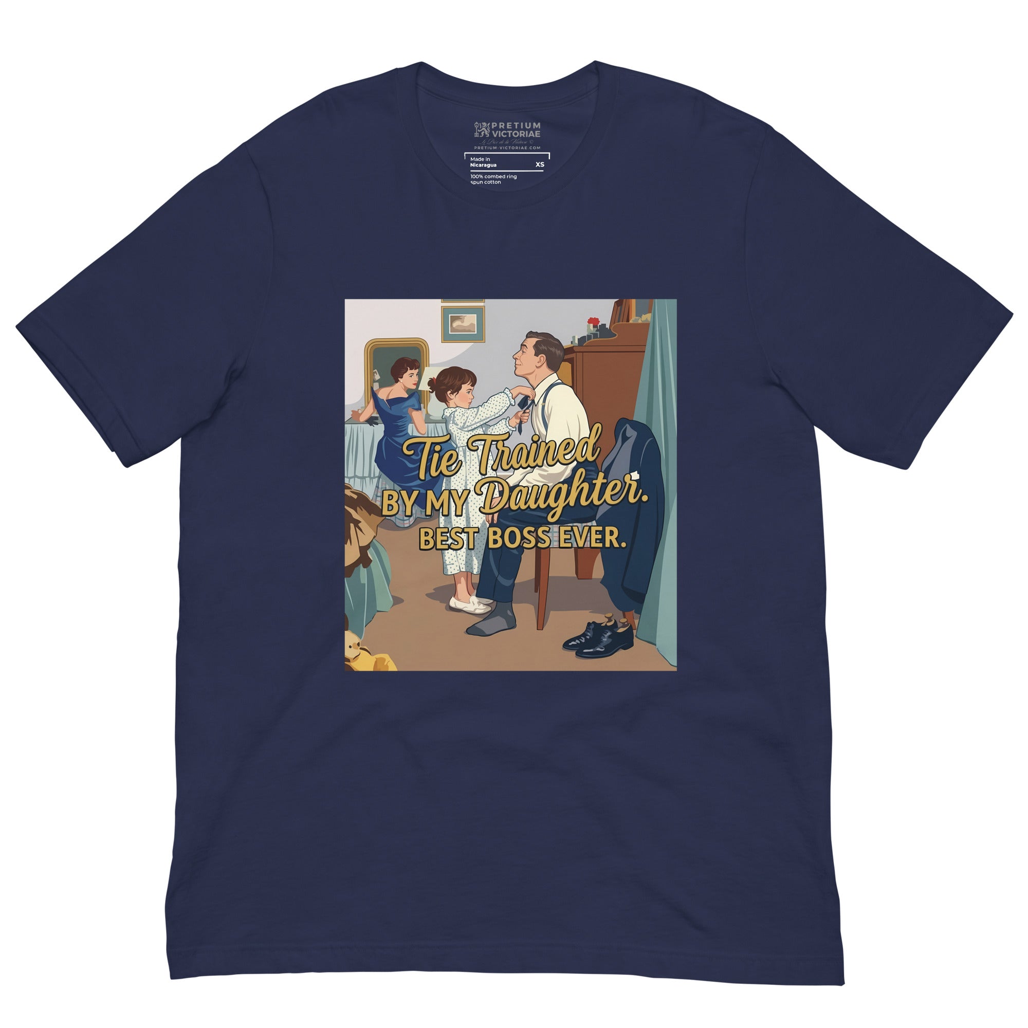 Buy Now Online Funny Dad & Daughter T-Shirt / Tie Trained – Matching Family Shirt for Dads and Daughters - PRETIUM VICTORIAE© - https://pretium-victoriae.com