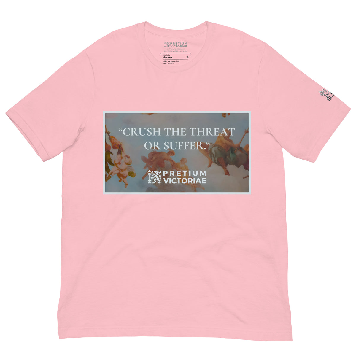 Buy Now Online PRETIUM VICTORIAE Crush The Threat or Suffer Machiavelli Unisex T-shirt Inspirational Stoicism Quote Motivational - PRETIUM VICTORIAE© - https://pretium-victoriae.com