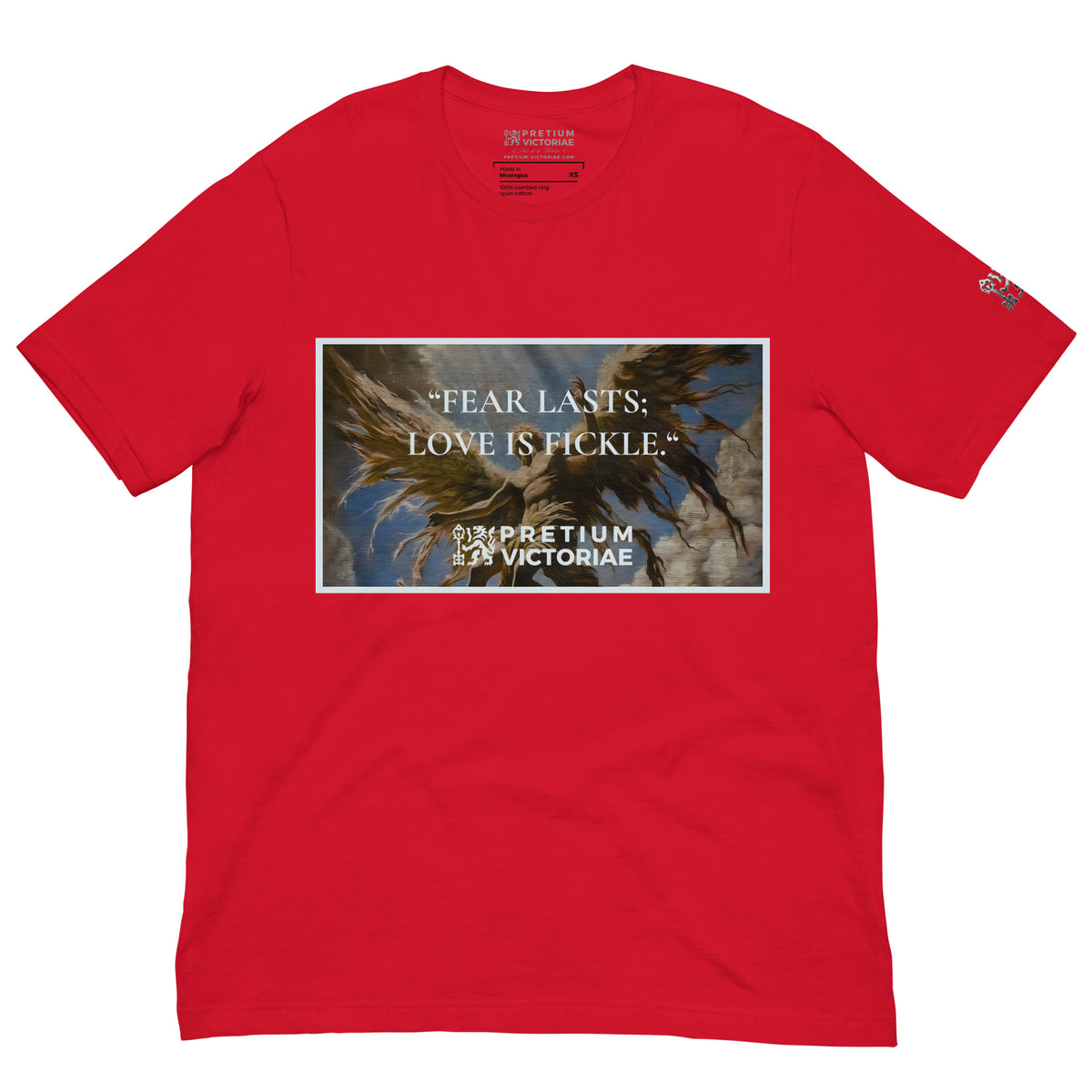 Buy Now Online PRETIUM VICTORIAE Fear Lasts Love Is Fickle Machiavelli Unisex T-shirt Inspirational Stoicism Quote Motivational - PRETIUM VICTORIAE© - https://pretium-victoriae.com
