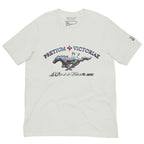 Buy Now Online PRETIUM VICTORIAE Iridescent Victory Running Horse Le Prix de la Victoire Machiavelli Unisex T-shirt Inspirational Stoicism Quote Motivational - PRETIUM VICTORIAE© - https://pretium-victoriae.com