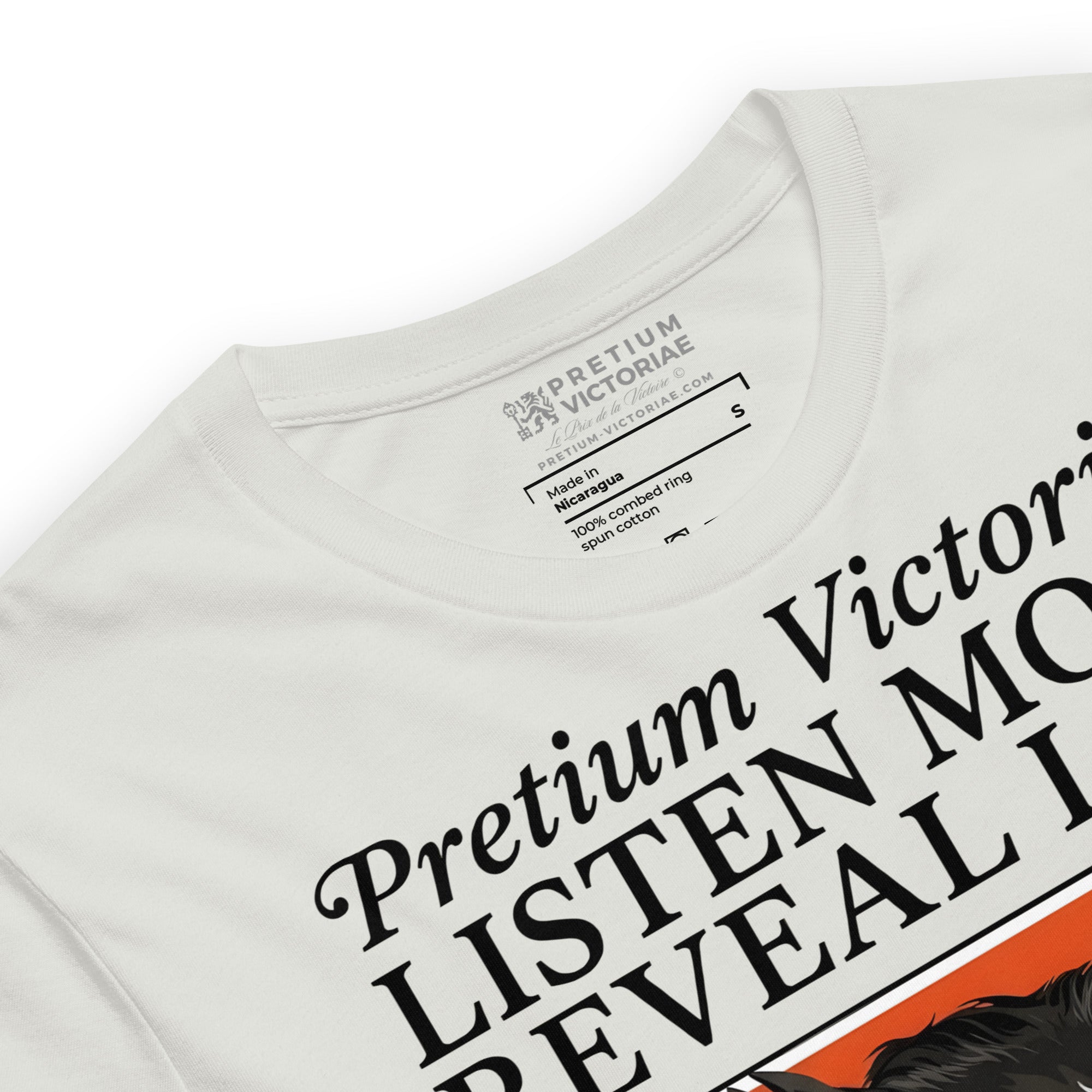 Buy Now Online PRETIUM VICTORIAE™ Listen More Reveal Less Machiavelli Unisex T-shirt Inspirational Stoicism Quote Motivational - PRETIUM VICTORIAE© - https://pretium-victoriae.com