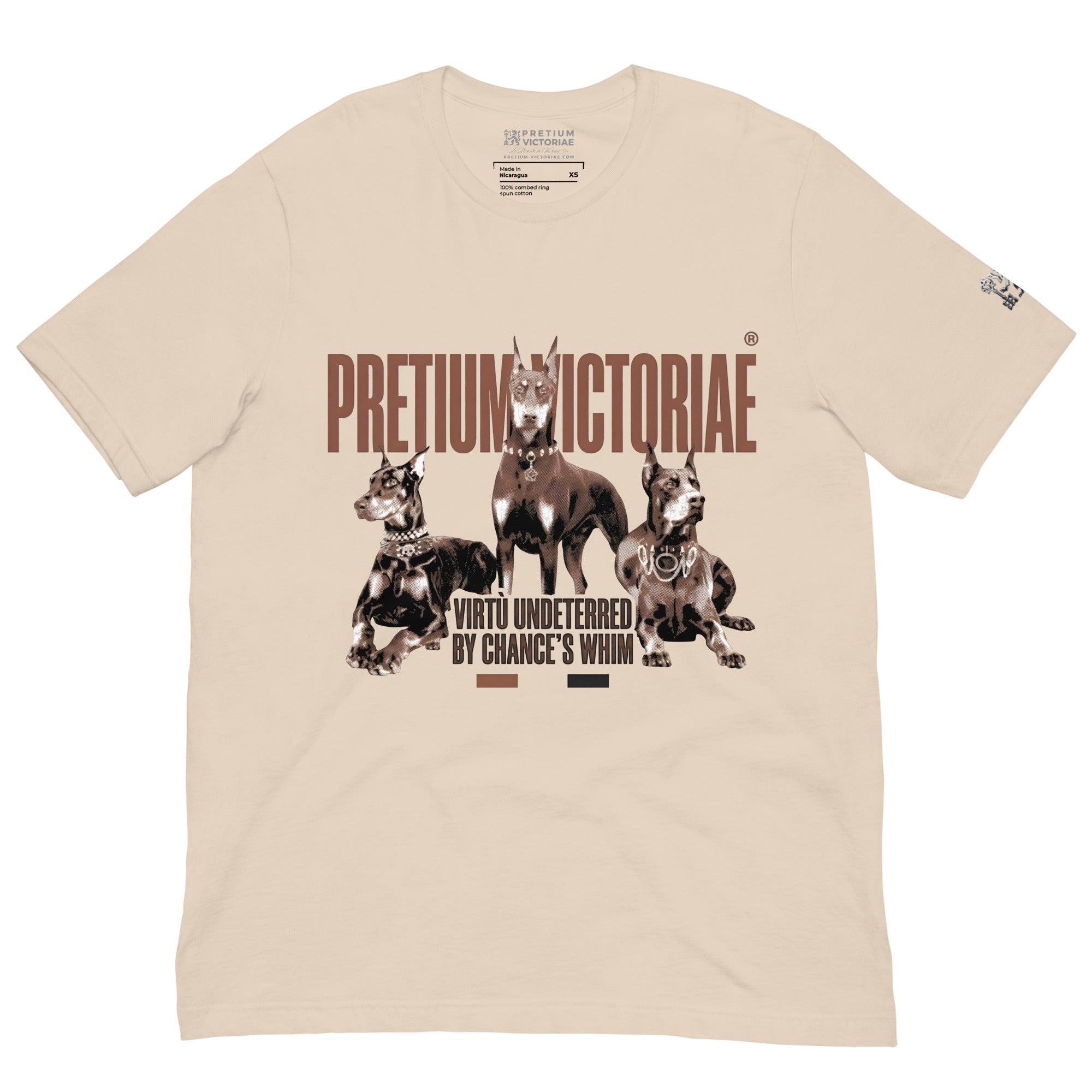 Buy Now Online PRETIUM VICTORIAE Virtù Undeterred by Chance's Whim Machiavelli Unisex T-shirt Inspirational Stoicism Quote Motivational - PRETIUM VICTORIAE© - https://pretium-victoriae.com