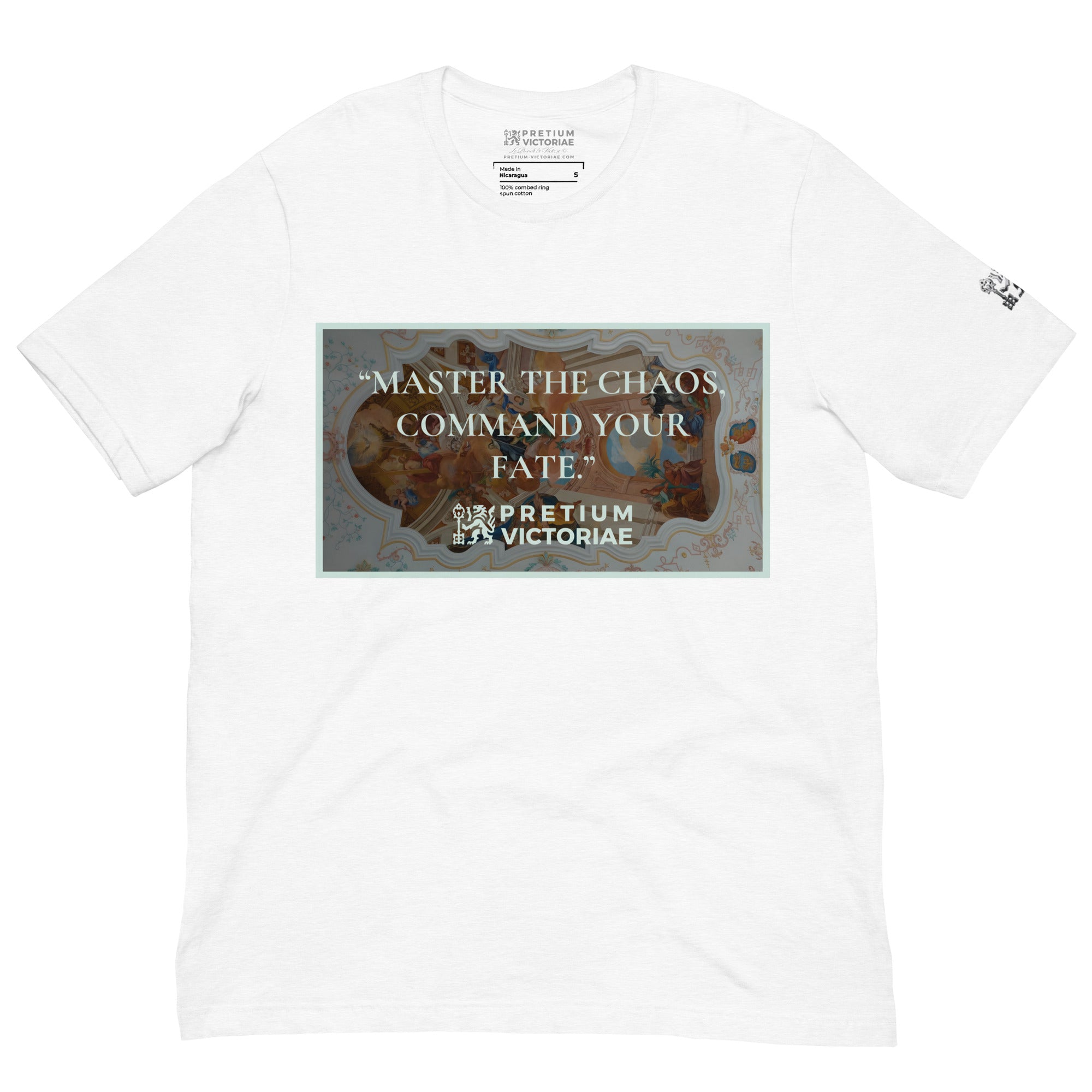 Buy Now Online PRETIUM VICTORIAE Master the Chaos Command Your Fate Machiavelli Unisex T-shirt Inspirational Stoicism Quote Motivational - PRETIUM VICTORIAE© - https://pretium-victoriae.com