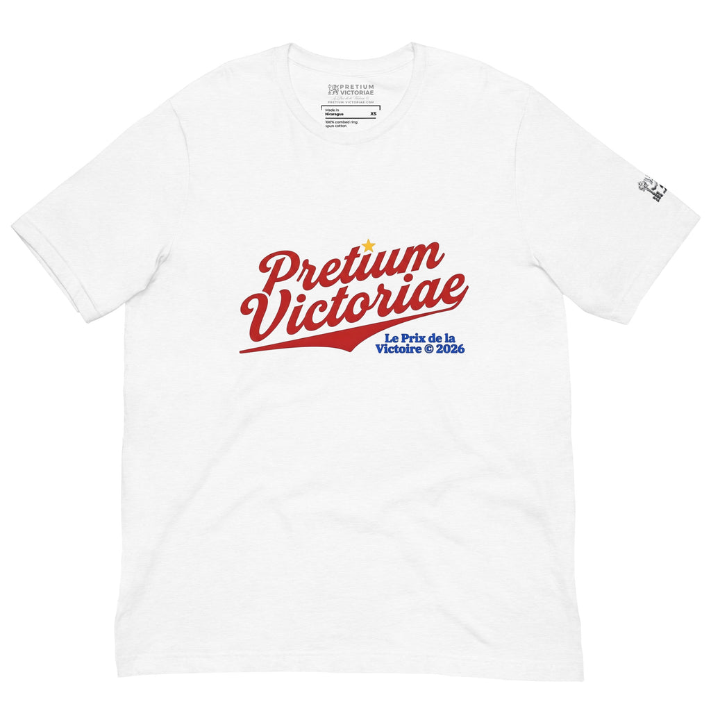 Buy Now Online PRETIUM VICTORIAE Red Swoosh Logo Machiavelli Unisex T-shirt Inspirational Stoicism Quote Motivational - PRETIUM VICTORIAE© - https://pretium-victoriae.com