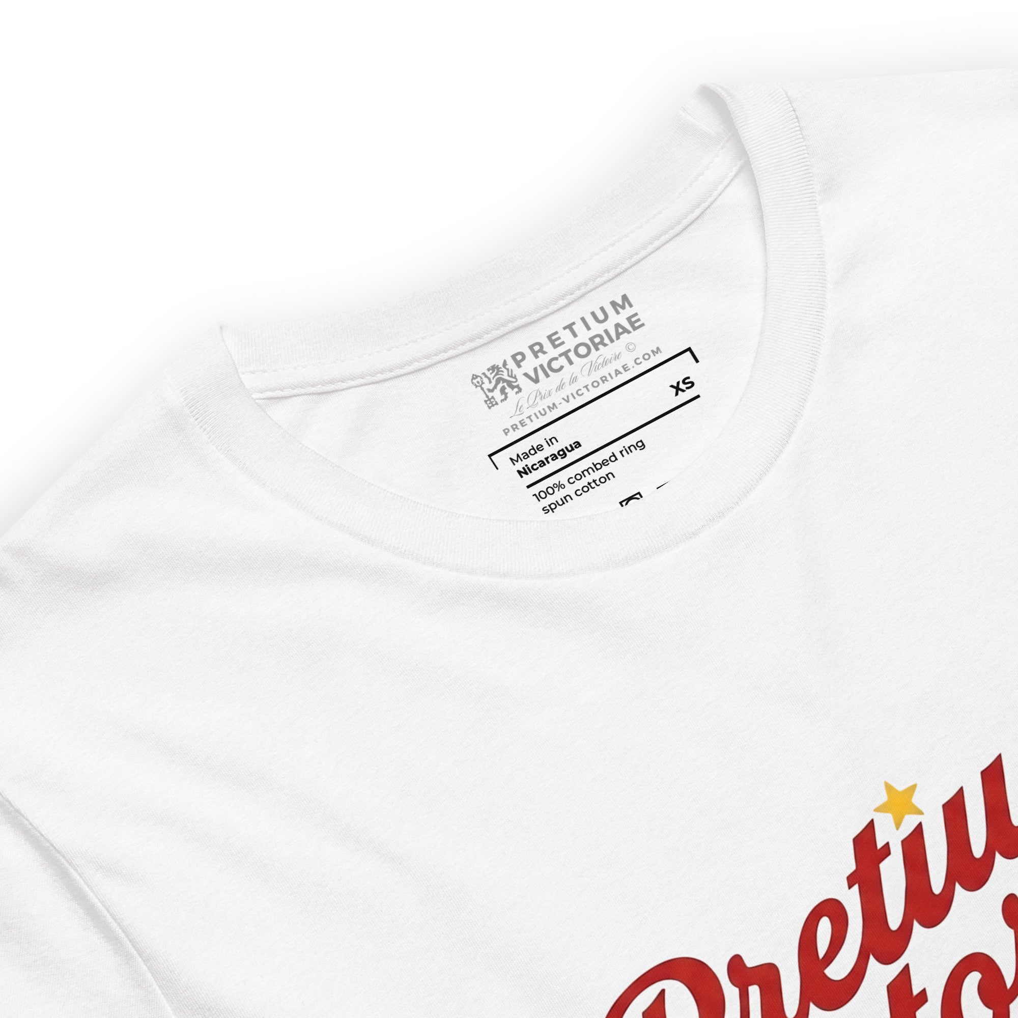 Buy Now Online PRETIUM VICTORIAE Red Swoosh Logo Machiavelli Unisex T-shirt Inspirational Stoicism Quote Motivational - PRETIUM VICTORIAE© - https://pretium-victoriae.com