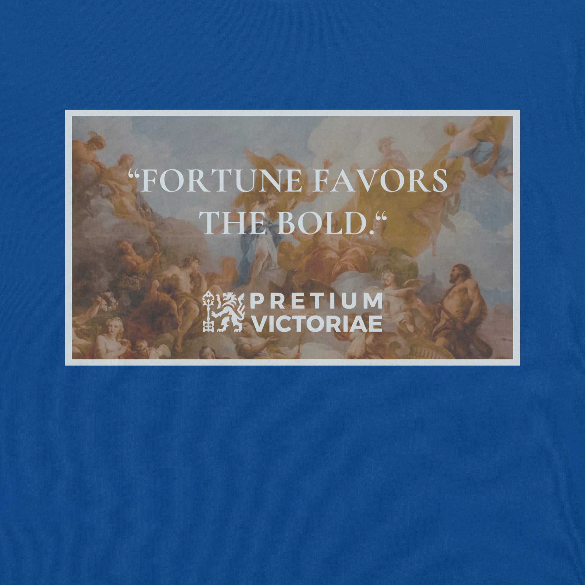 Buy Now Online PRETIUM VICTORIAE Fortune Favors the Bold Machiavelli Unisex T-shirt Inspirational Stoicism Quote Motivational - PRETIUM VICTORIAE© - https://pretium-victoriae.com