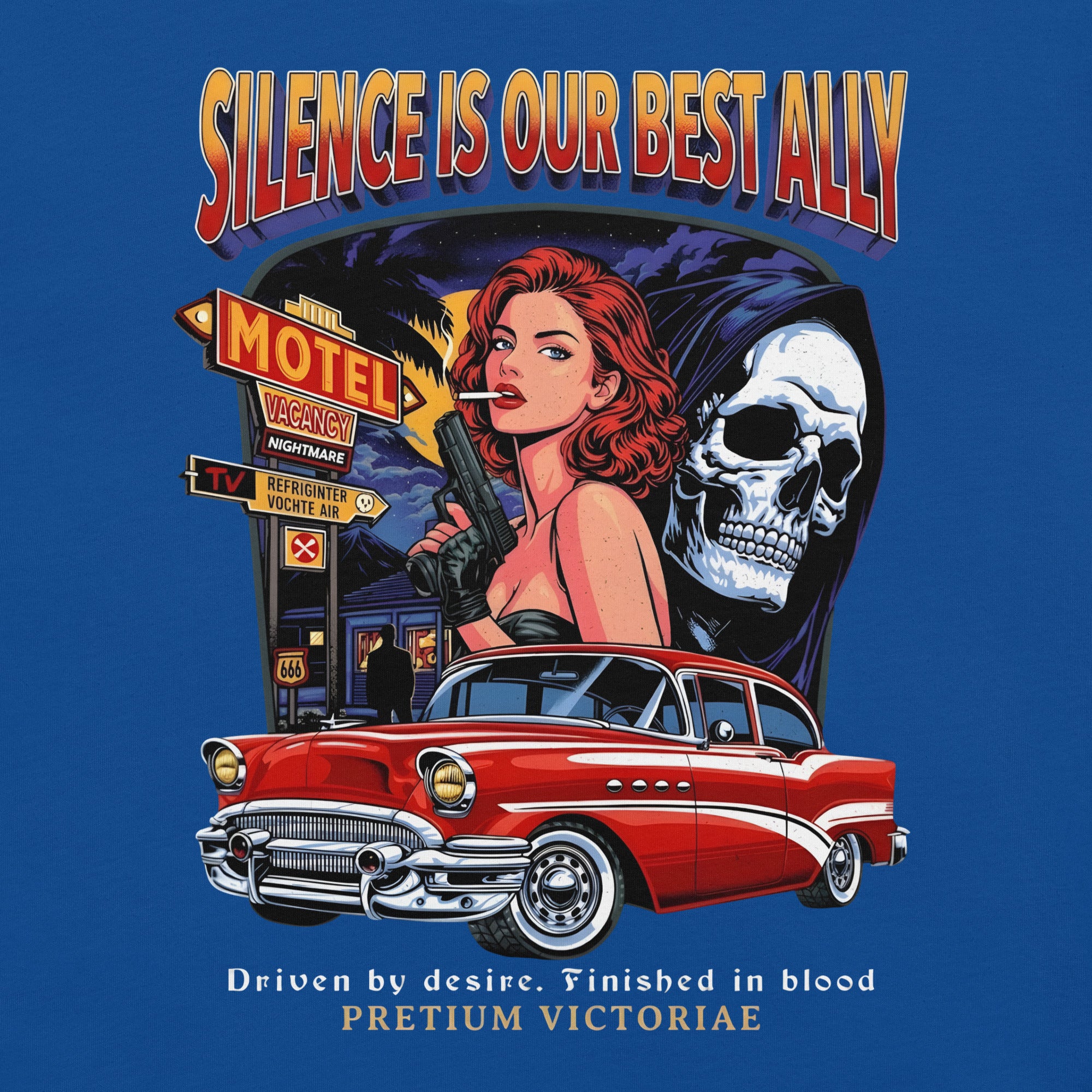 Buy Now Online PRETIUM VICTORIAE™ Silence is Our Best Ally Motel Ghost Girl Machiavelli Unisex T-shirt Inspirational Stoic Quote Motivational - PRETIUM VICTORIAE© - https://pretium-victoriae.com