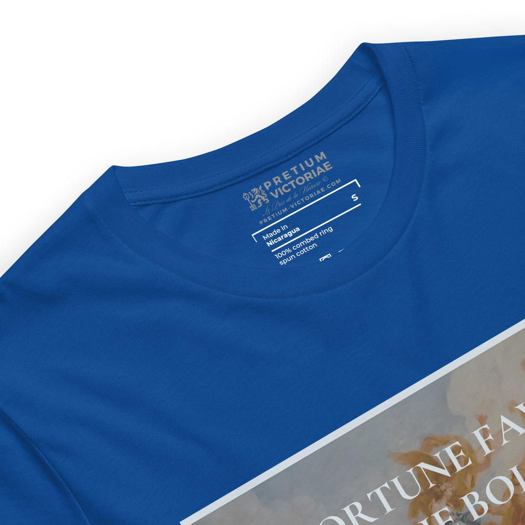 Buy Now Online PRETIUM VICTORIAE Fortune Favors the Bold Machiavelli Unisex T-shirt Inspirational Stoicism Quote Motivational - PRETIUM VICTORIAE© - https://pretium-victoriae.com