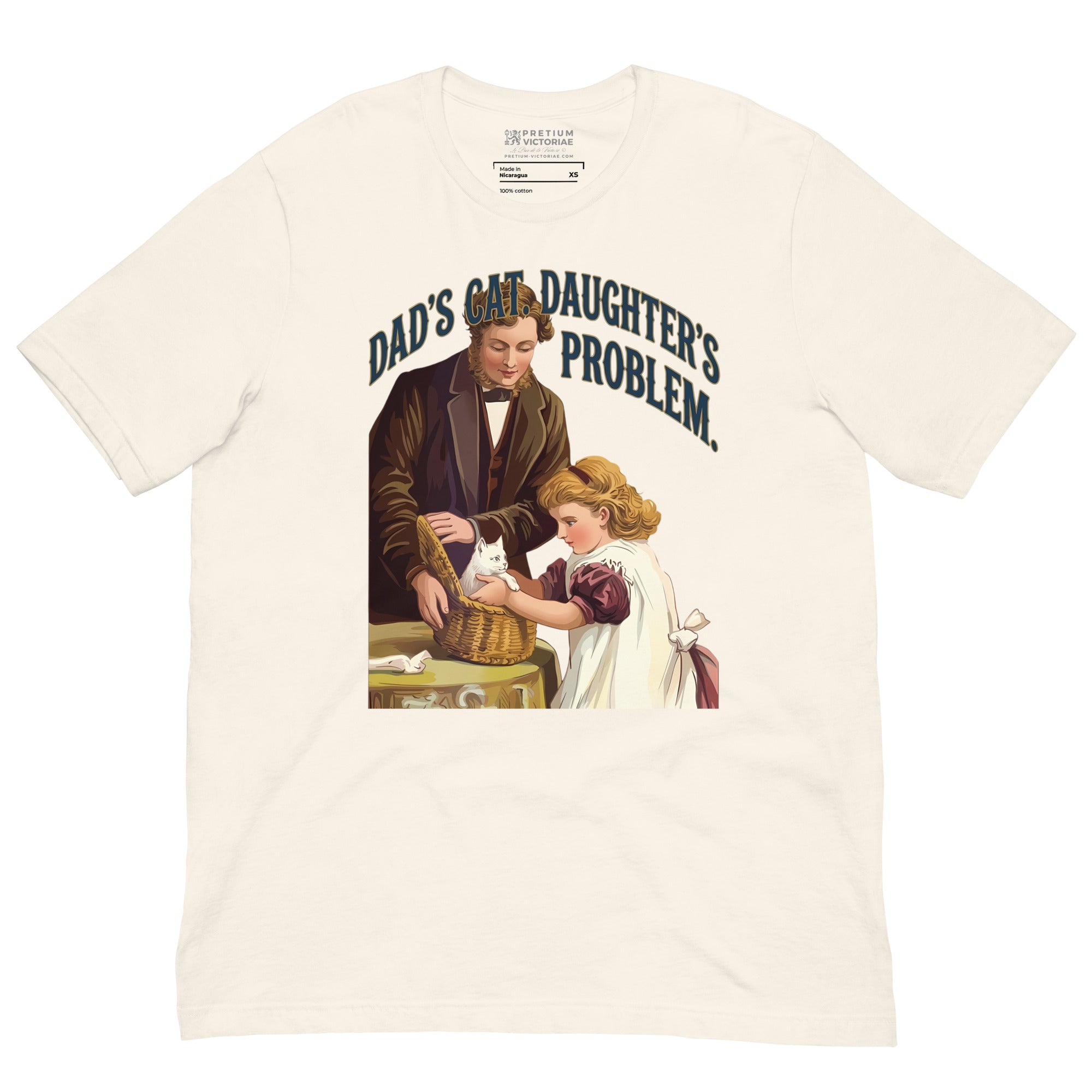 Buy Now Online Funny Dad Cat Daughter's Problem T-Shirt – Matching Family Shirt for Fathers - PRETIUM VICTORIAE© - https://pretium-victoriae.com