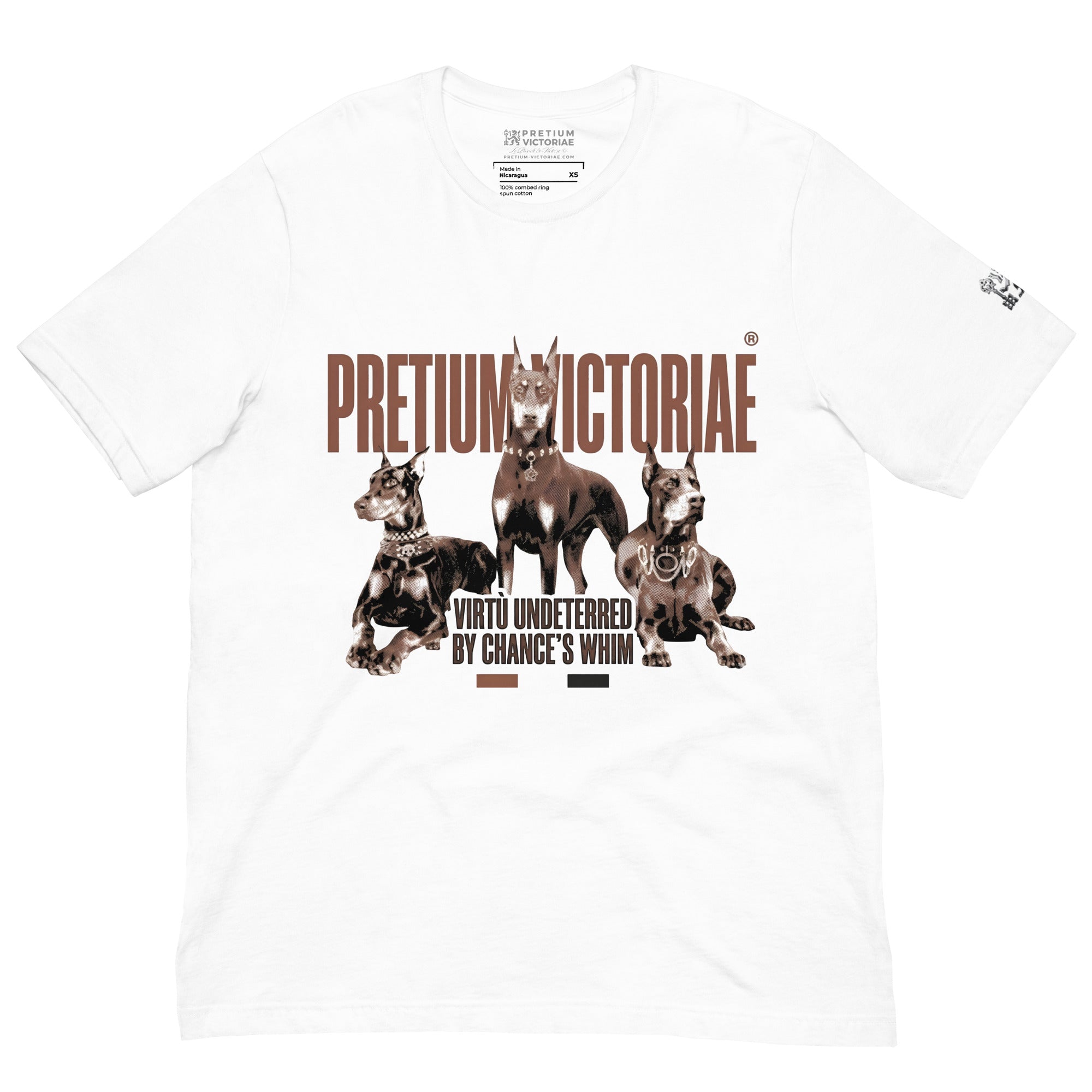Buy Now Online PRETIUM VICTORIAE Virtù Undeterred by Chance's Whim Machiavelli Unisex T-shirt Inspirational Stoicism Quote Motivational - PRETIUM VICTORIAE© - https://pretium-victoriae.com