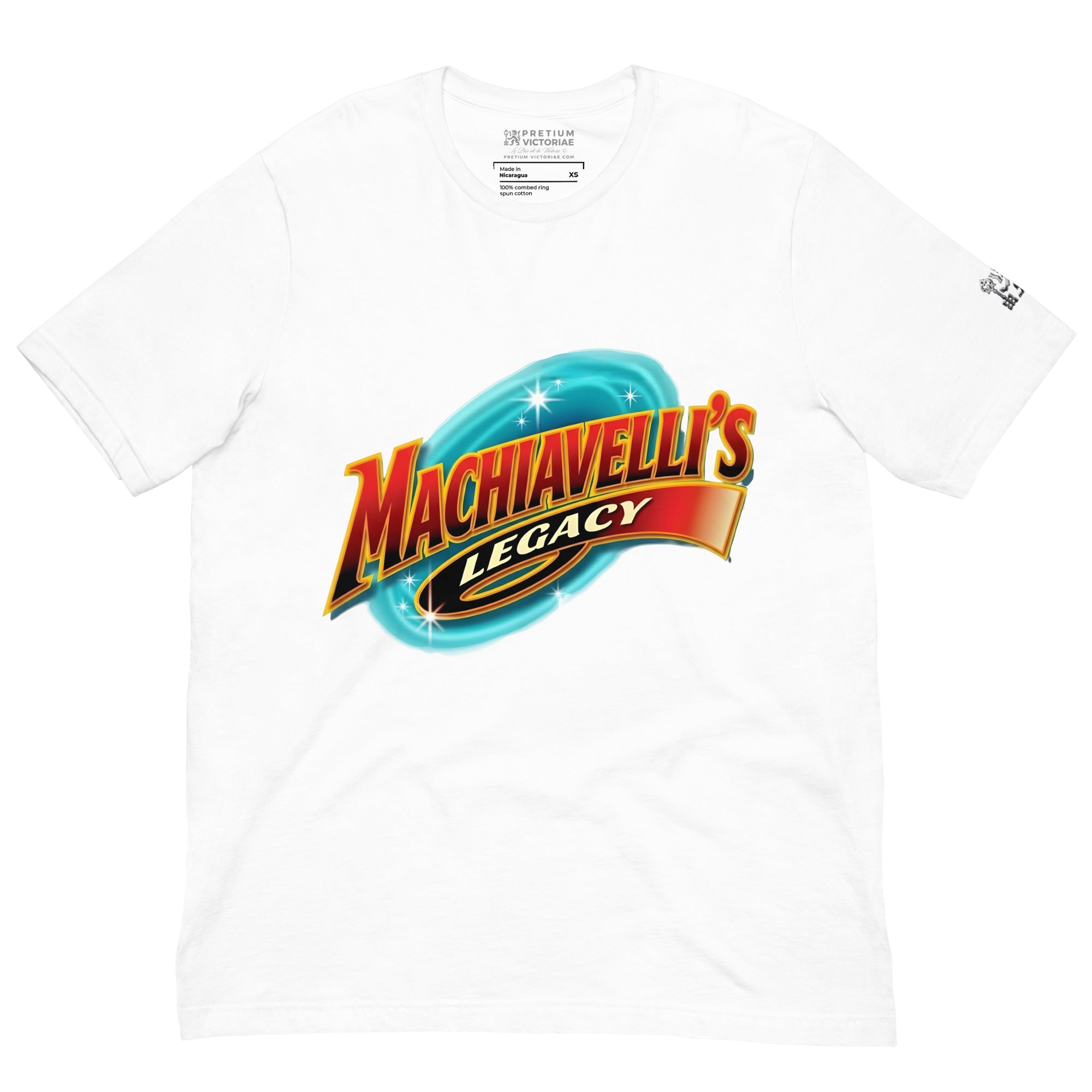 Buy Now Online PRETIUM VICTORIAE Machiavelli's Legacy Unisex T-shirt Inspirational Stoicism Quote Motivational - PRETIUM VICTORIAE© - https://pretium-victoriae.com