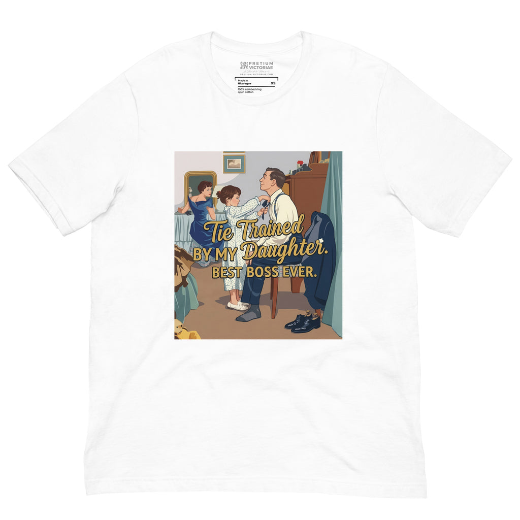 Buy Now Online Funny Dad & Daughter T-Shirt / Tie Trained – Matching Family Shirt for Dads and Daughters - PRETIUM VICTORIAE© - https://pretium-victoriae.com