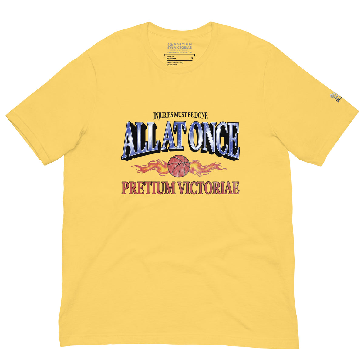 Buy Now Online PRETIUM VICTORIAE™ Injuries Must Be Done All At Once Machiavelli Unisex Basket T-shirt Inspirational Stoic Quote Motivational - PRETIUM VICTORIAE© - https://pretium-victoriae.com
