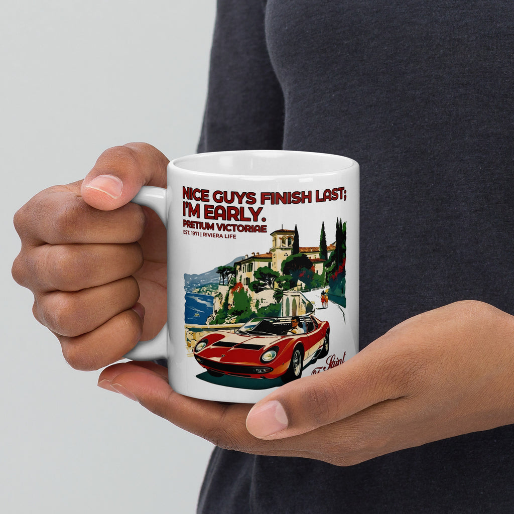 Buy Now Online Nice Guys Finish Last, I'm Early Machiavelli Stoicism Quote White Glossy Coffee Mug – Inspirational Philosophy - PRETIUM VICTORIAE© - https://pretium-victoriae.com