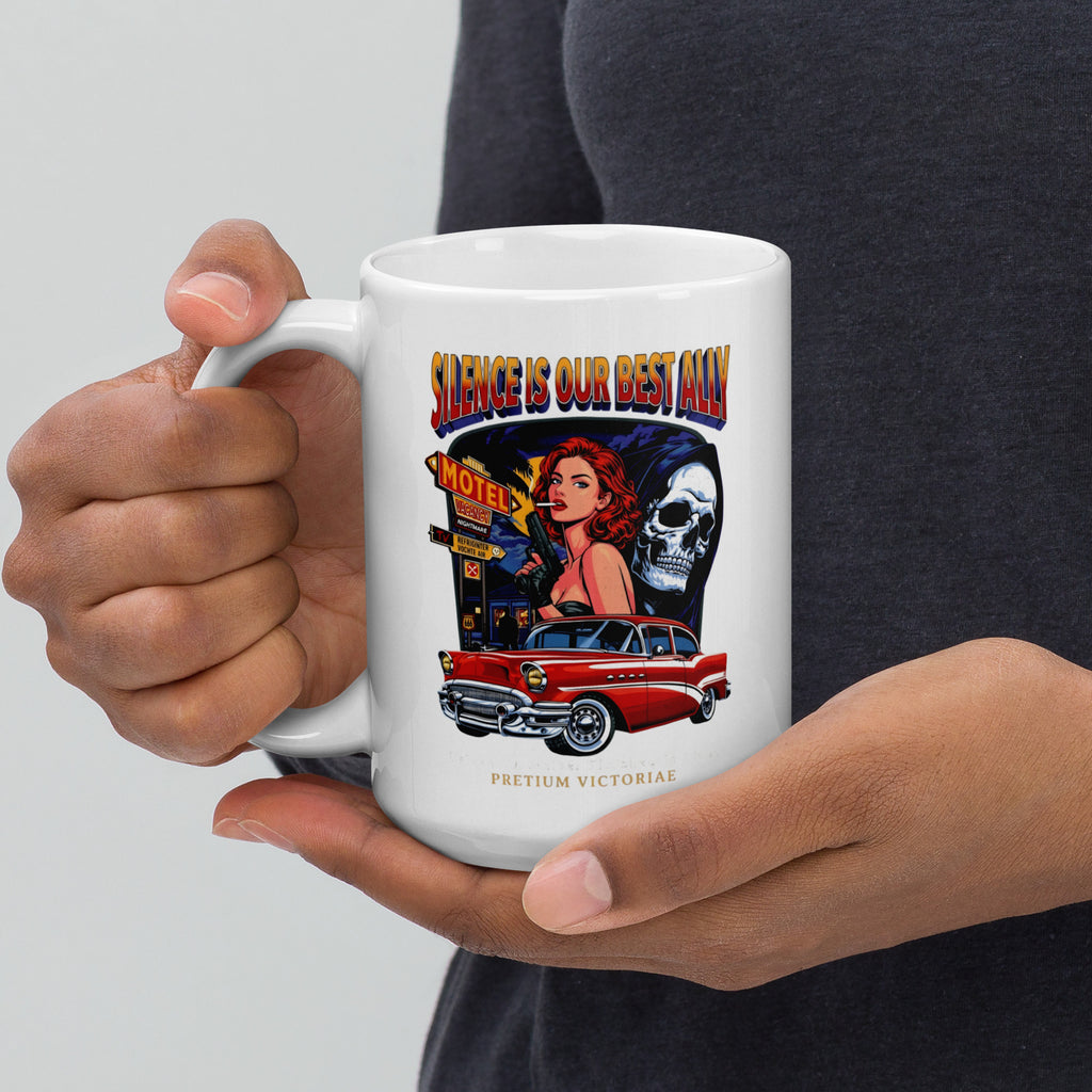 Buy Now Online Silence is Our Best Ally Machiavelli Stoicism Quote White Glossy Coffee Mug – Inspirational Philosophical - PRETIUM VICTORIAE© - https://pretium-victoriae.com